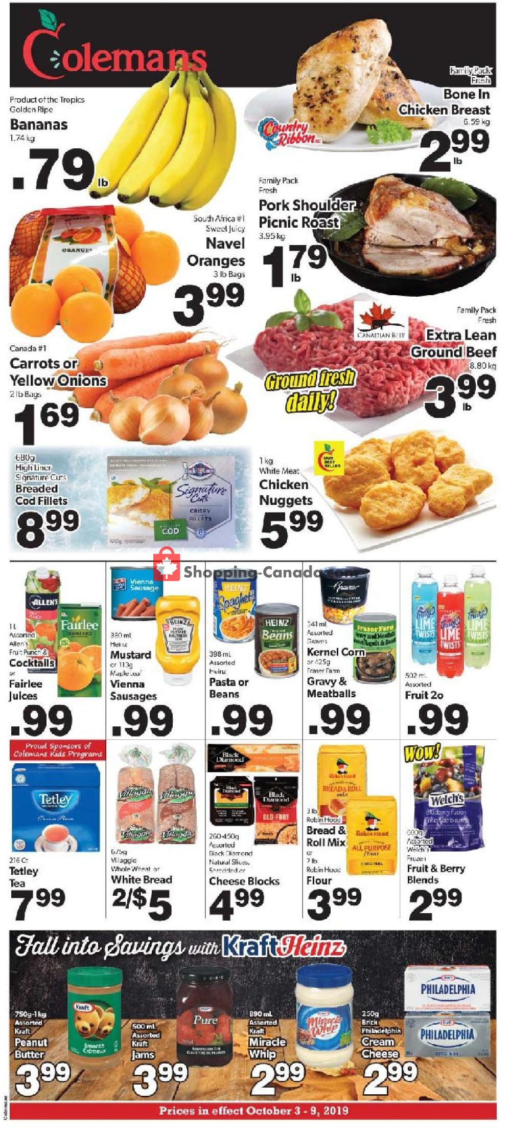 Coleman's flyer from Thursday October 3, 2019 to Wednesday October 9, 2019 - page 1