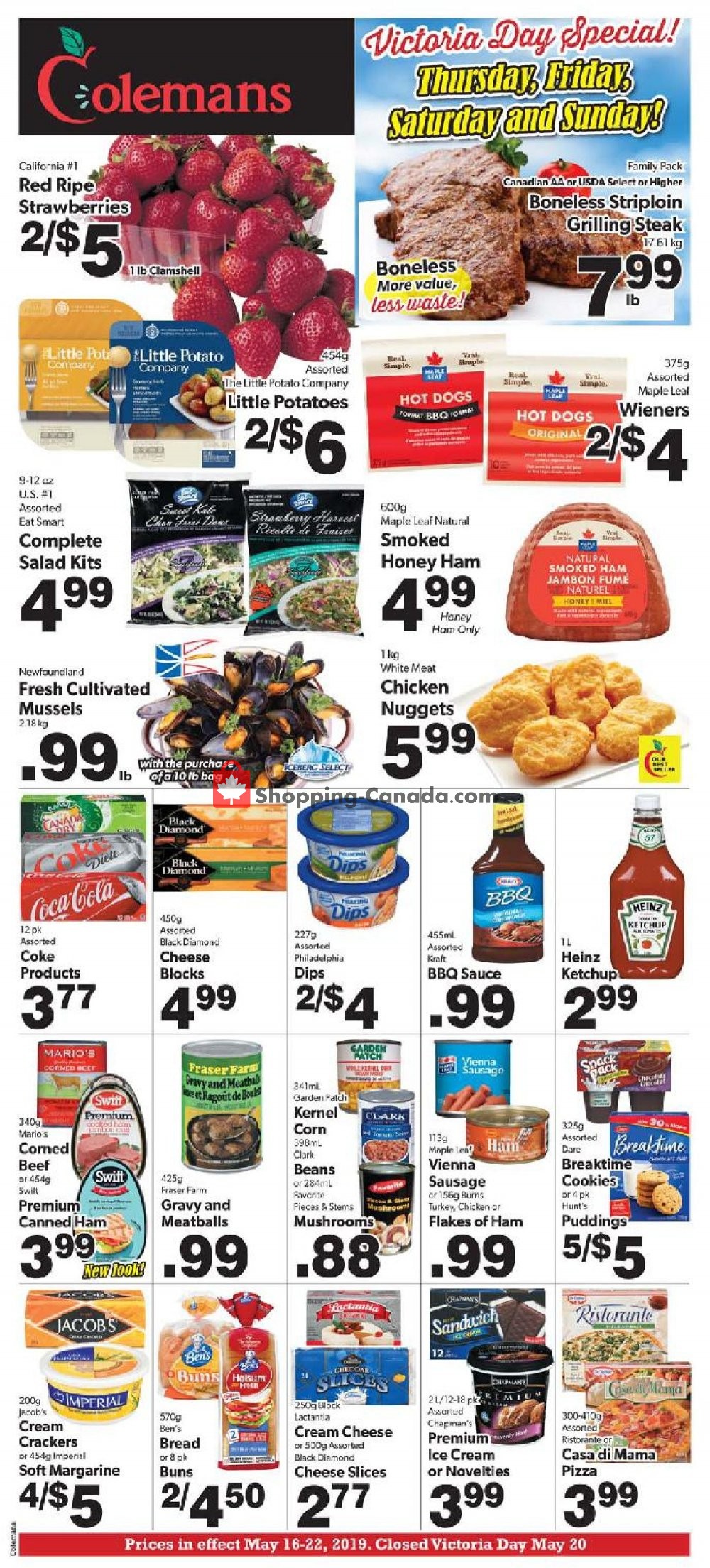 Coleman's flyer from Thursday May 16, 2019 to Wednesday May 22, 2019 - page 1