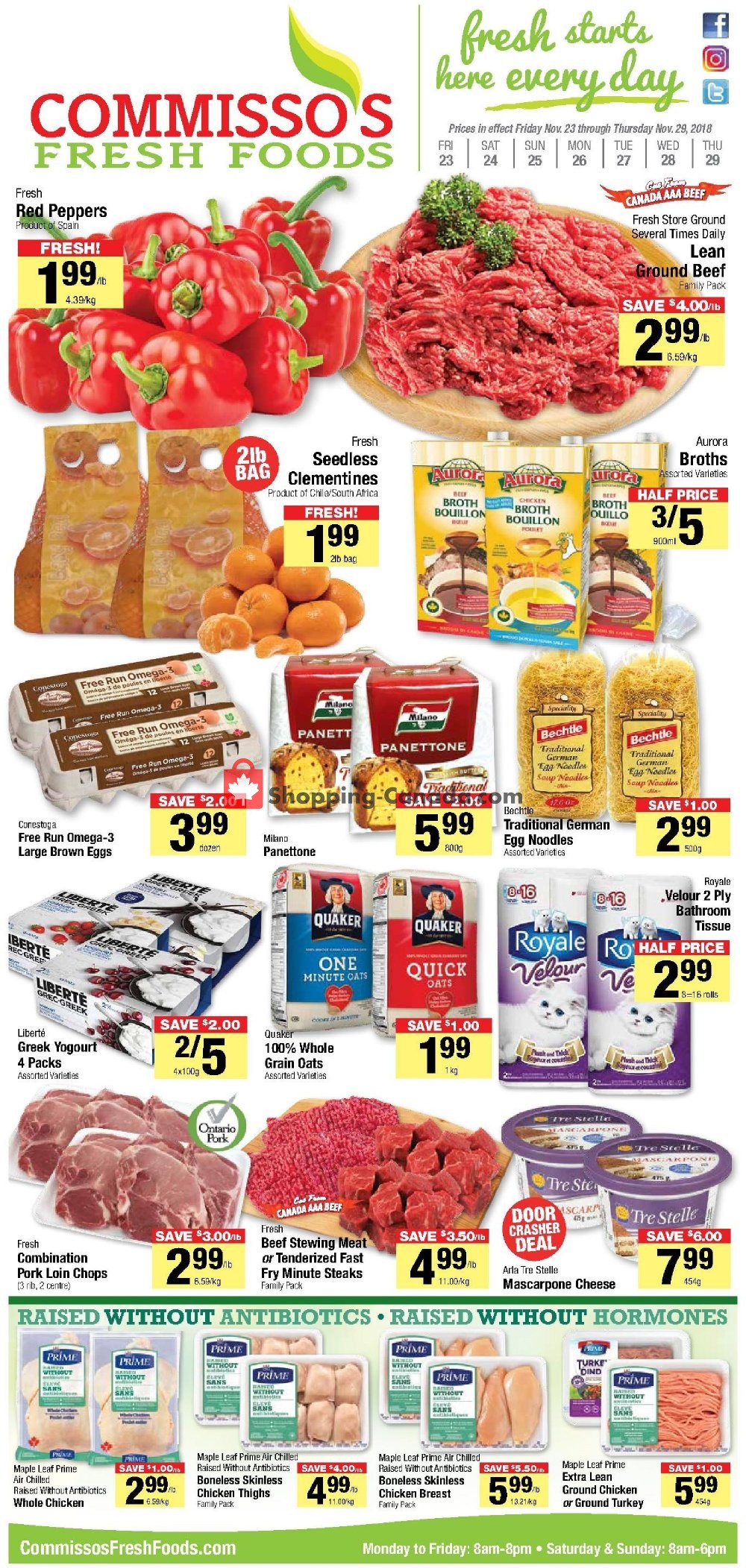 Commisso's Fresh Foods flyer from Friday November 23, 2018 to Thursday November 29, 2018 - page 1