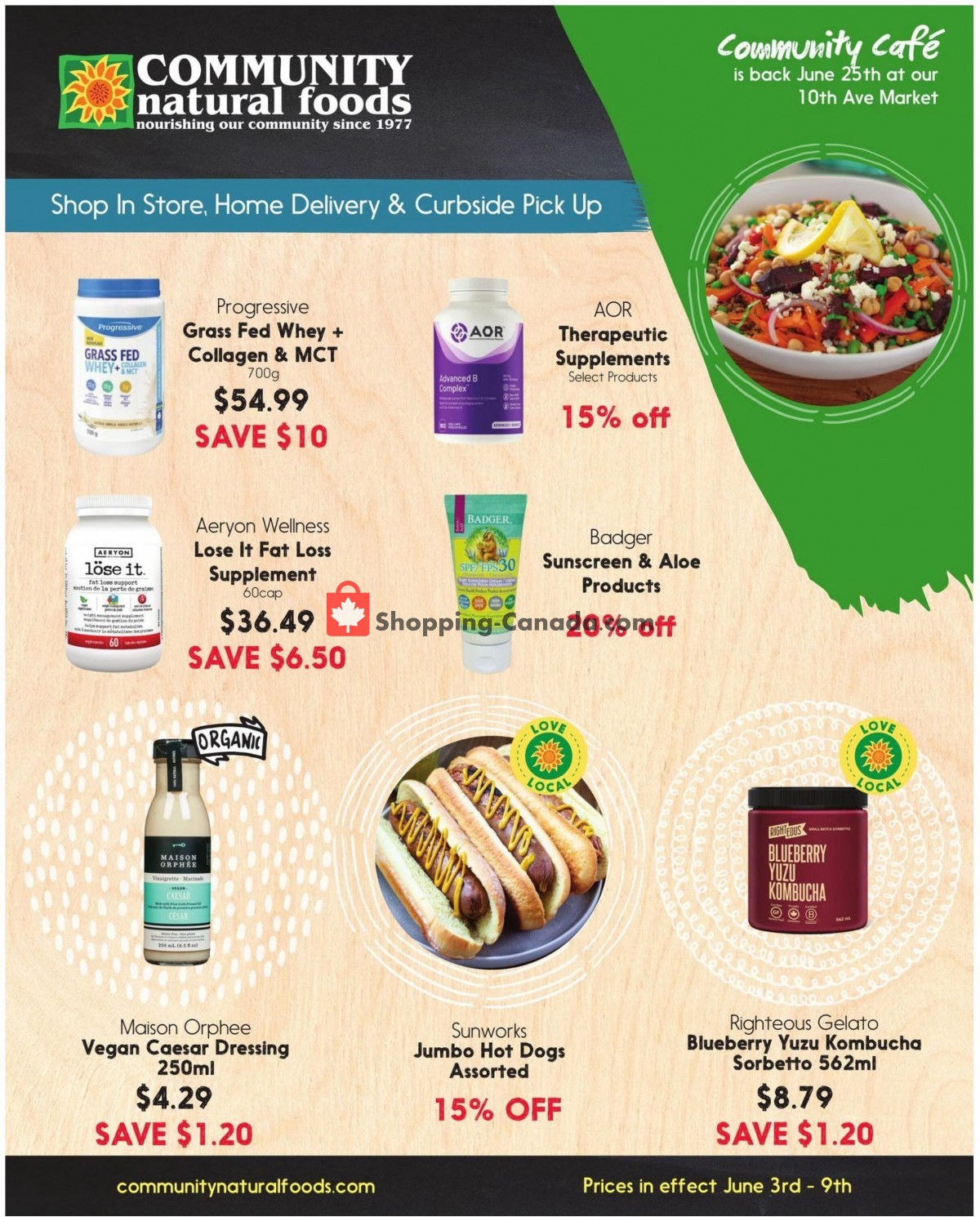 Community Natural Foods flyer from Thursday June 3, 2021 to Wednesday June 9, 2021 - page 1