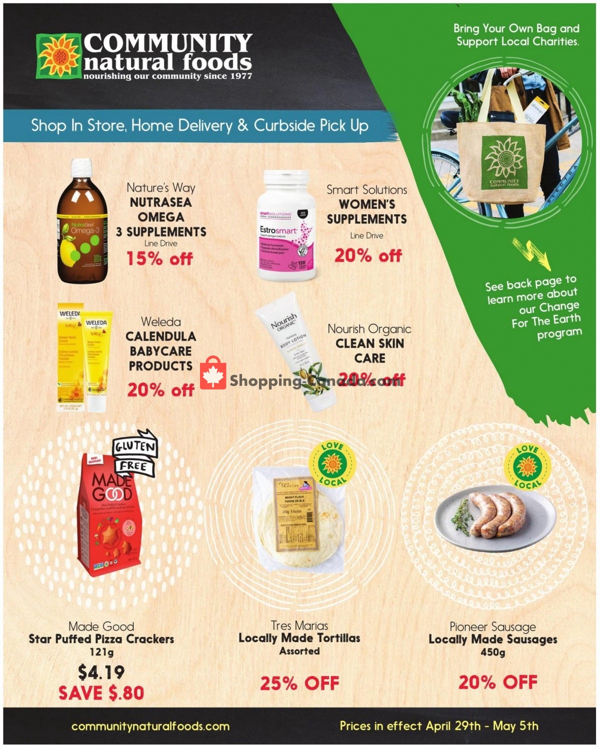 Community Natural Foods flyer from Thursday April 29, 2021 to Wednesday May 5, 2021 - page 1