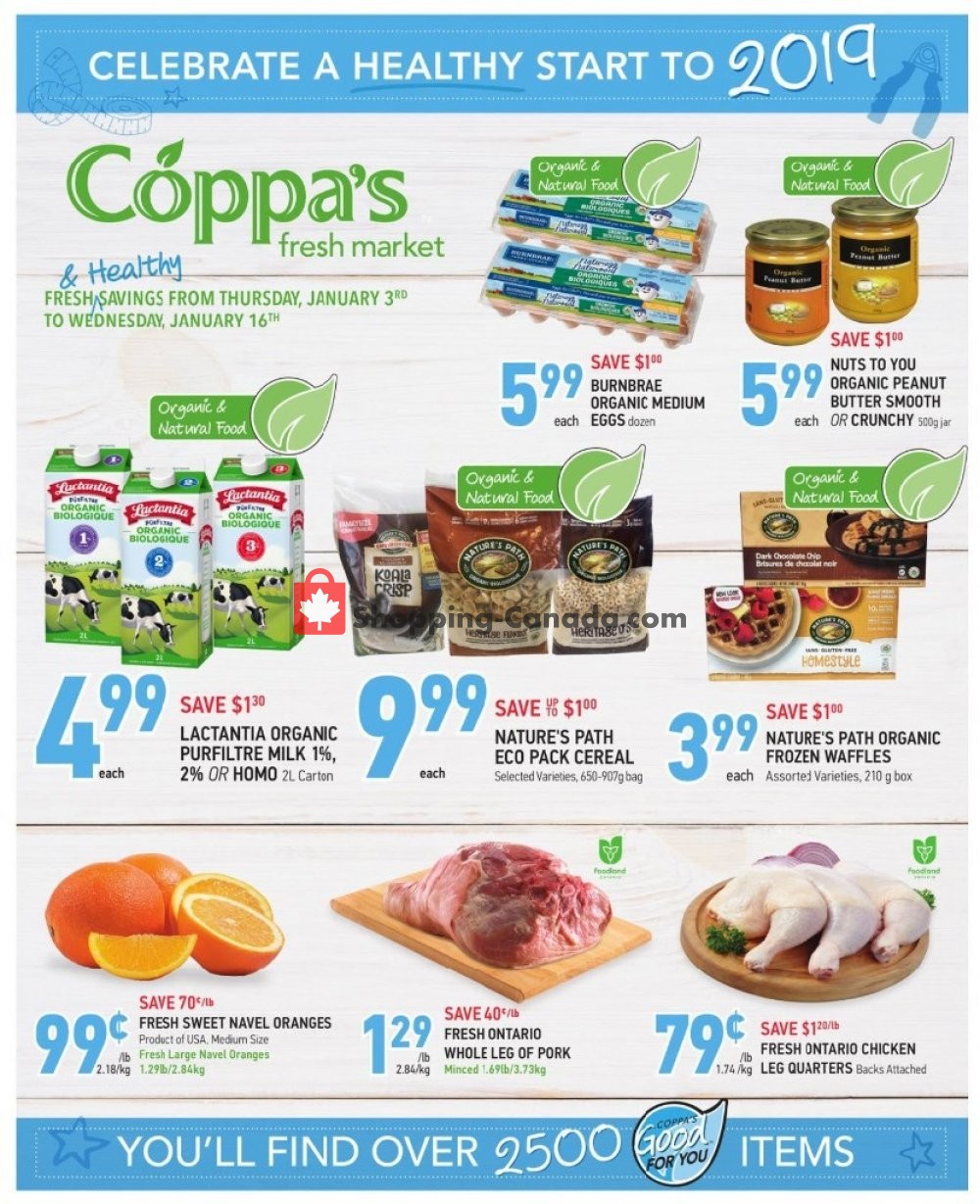 Coppa's Fresh Market flyer from Thursday January 3, 2019 to Wednesday January 16, 2019 - page 1