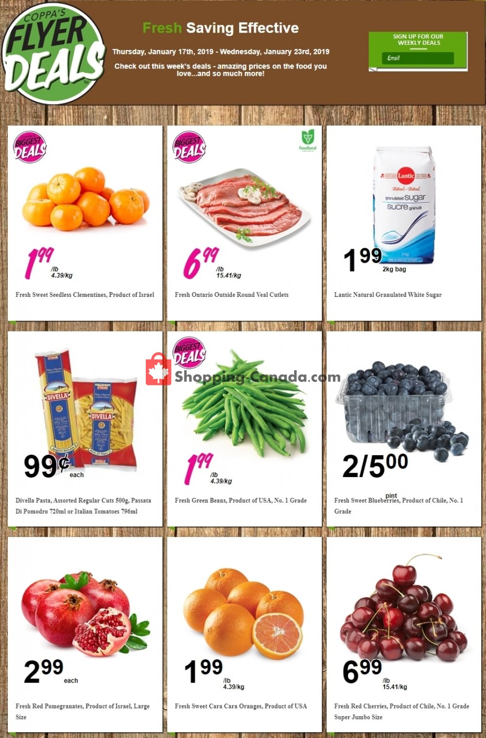 Coppa's Fresh Market flyer from Thursday January 17, 2019 to Wednesday January 23, 2019 - page 1