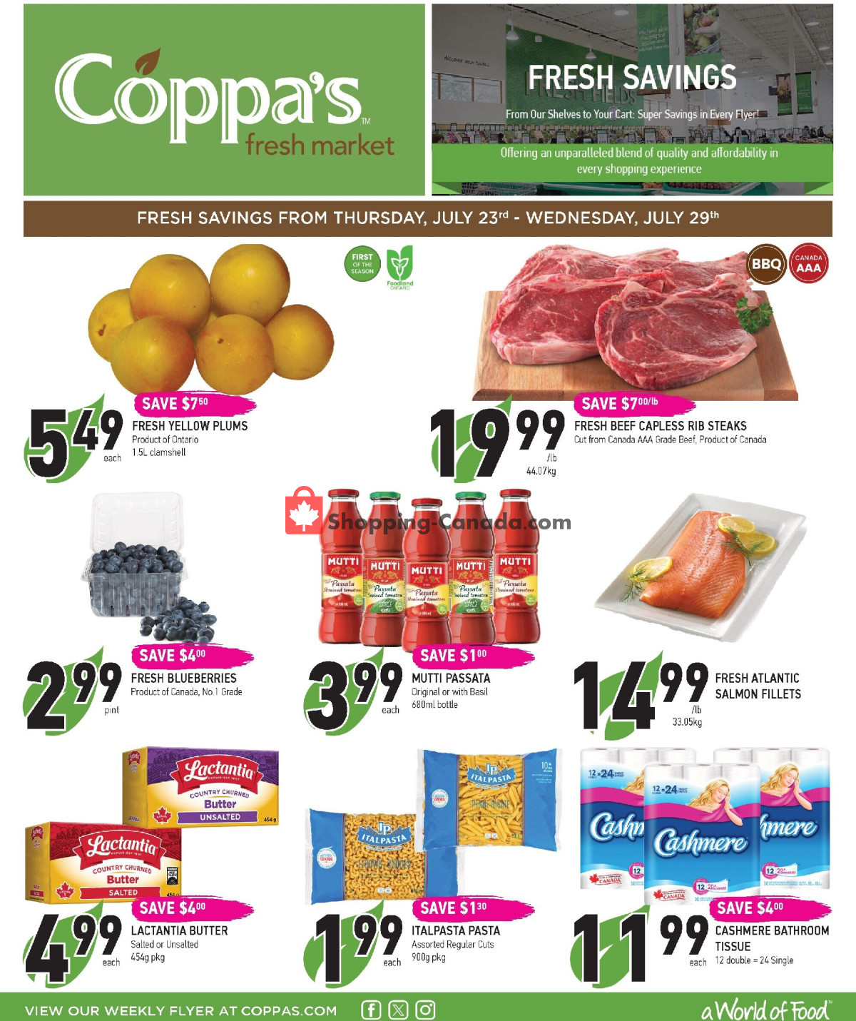 First page of Coppa's Fresh Market flyer - preview - from Thursday July 23, 2026 to Wednesday July 29, 2026