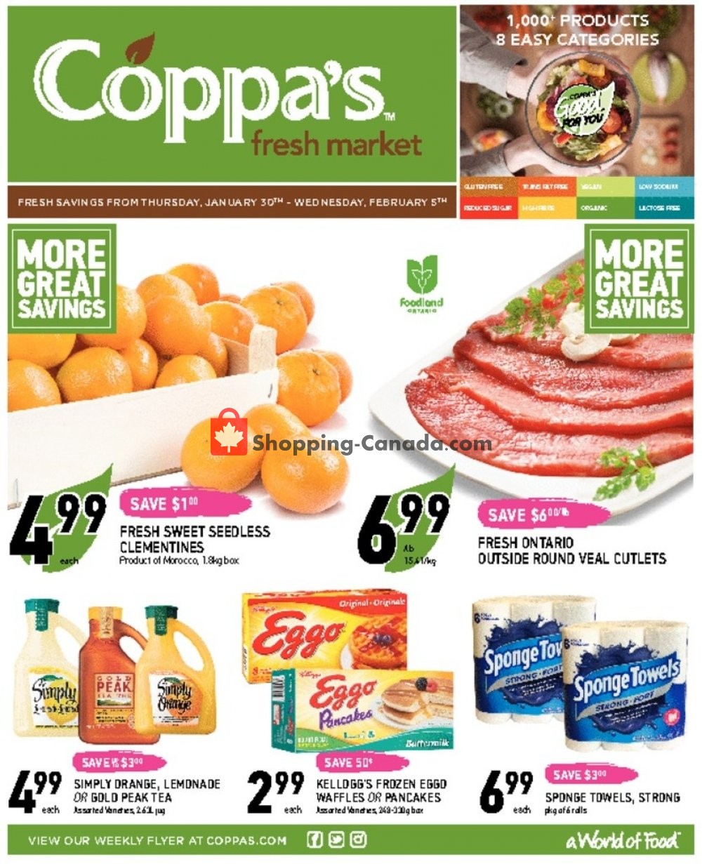 Coppa's Fresh Market flyer from Thursday January 30, 2020 to Wednesday February 5, 2020 - page 1
