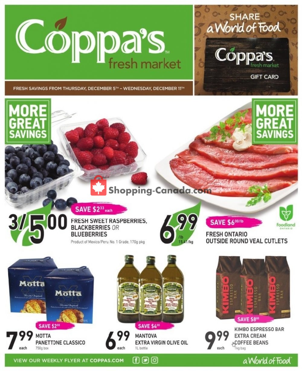 Coppa's Fresh Market flyer from Thursday December 5, 2019 to Wednesday December 11, 2019 - page 1