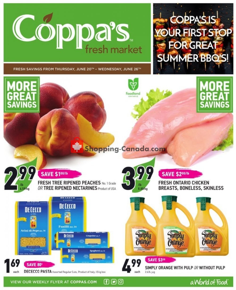 Coppa's Fresh Market flyer from Thursday June 20, 2019 to Wednesday June 26, 2019 - page 1