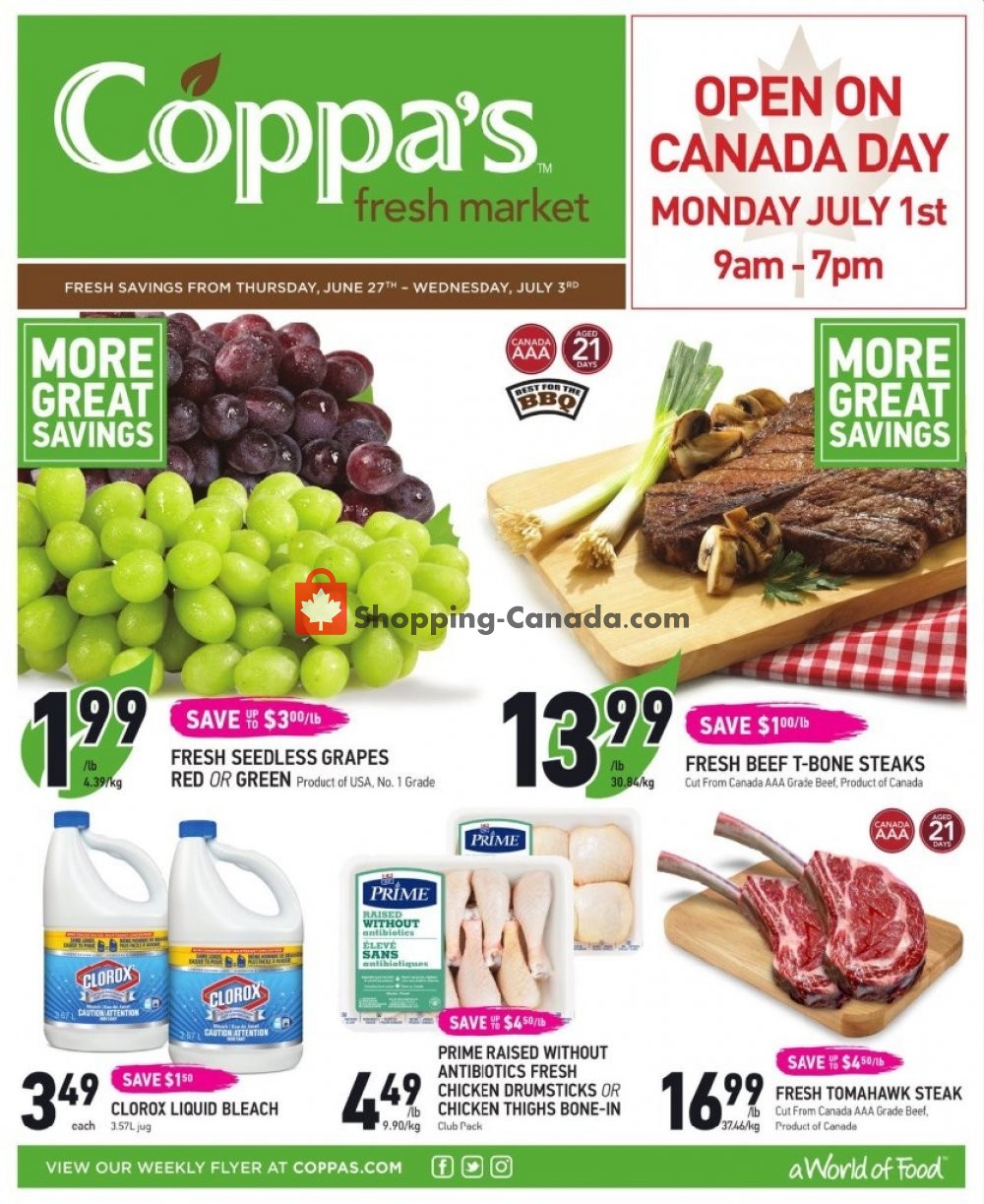 Coppa's Fresh Market flyer from Thursday June 27, 2019 to Wednesday July 3, 2019 - page 1