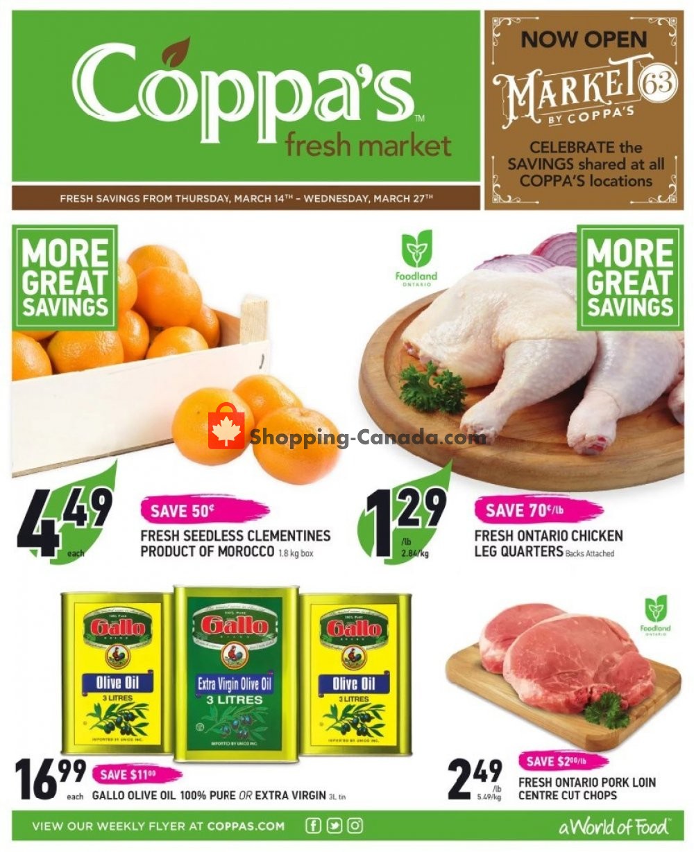 Coppa's Fresh Market flyer from Thursday March 14, 2019 to Wednesday March 27, 2019 - page 1