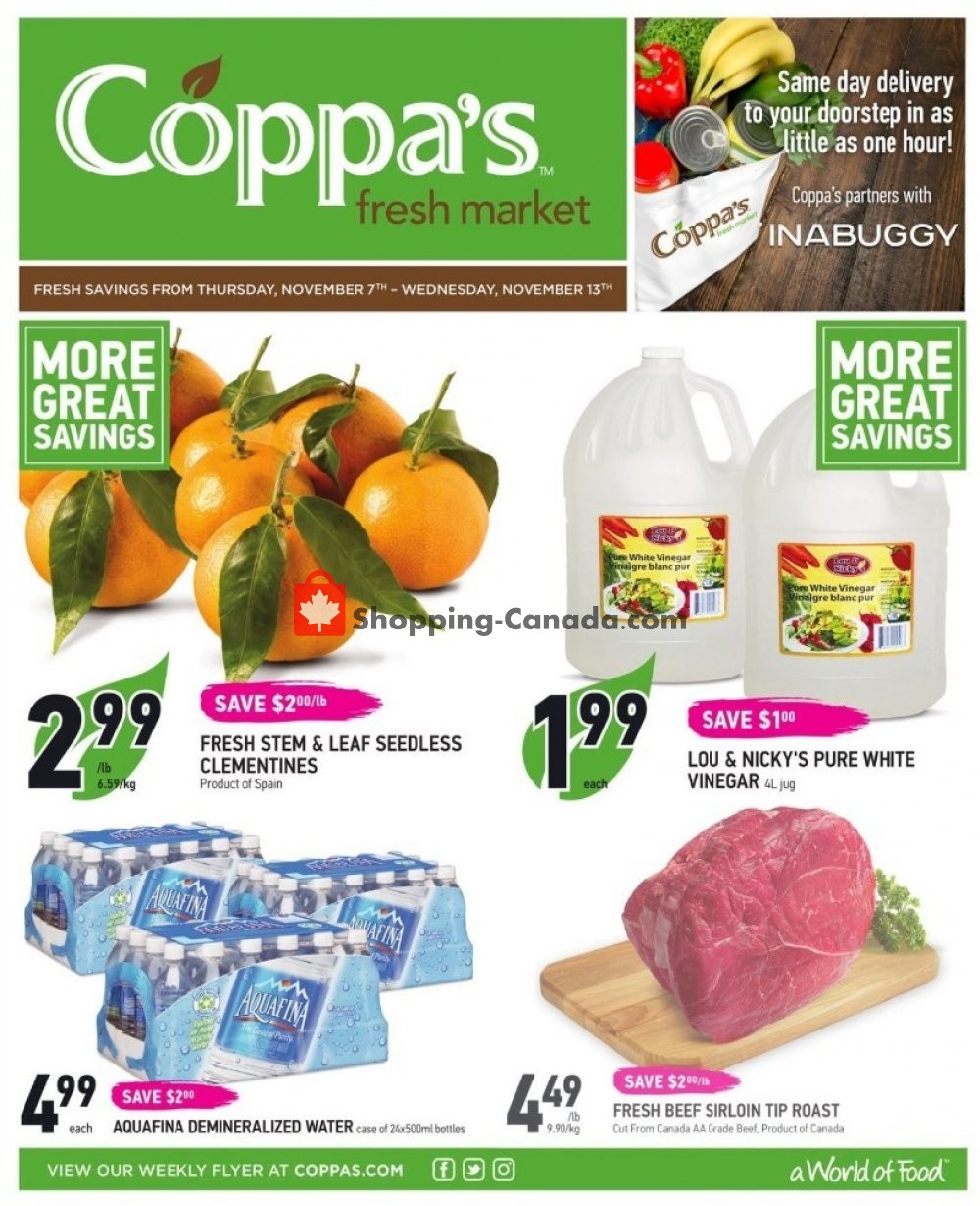 Coppa's Fresh Market flyer from Thursday November 7, 2019 to Wednesday November 13, 2019 - page 1