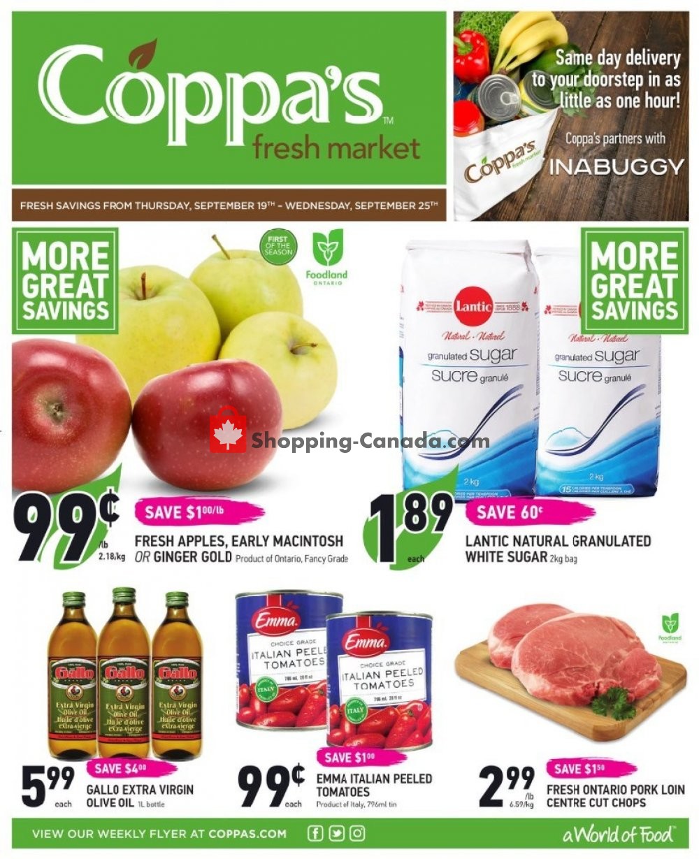 Coppa's Fresh Market flyer from Thursday September 19, 2019 to Wednesday September 25, 2019 - page 1