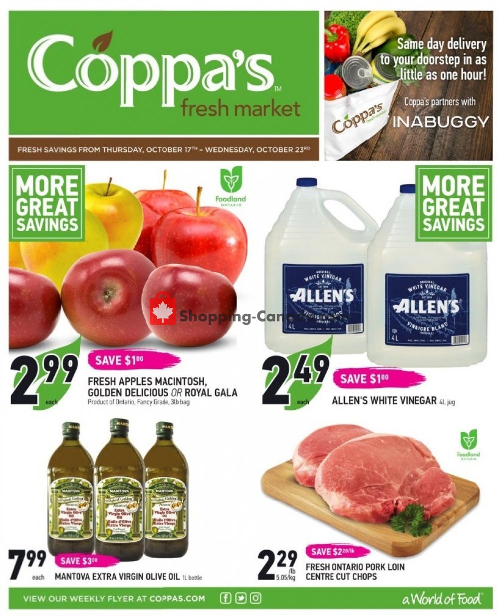 Coppa's Fresh Market flyer from Thursday October 17, 2019 to Wednesday October 23, 2019 - page 1