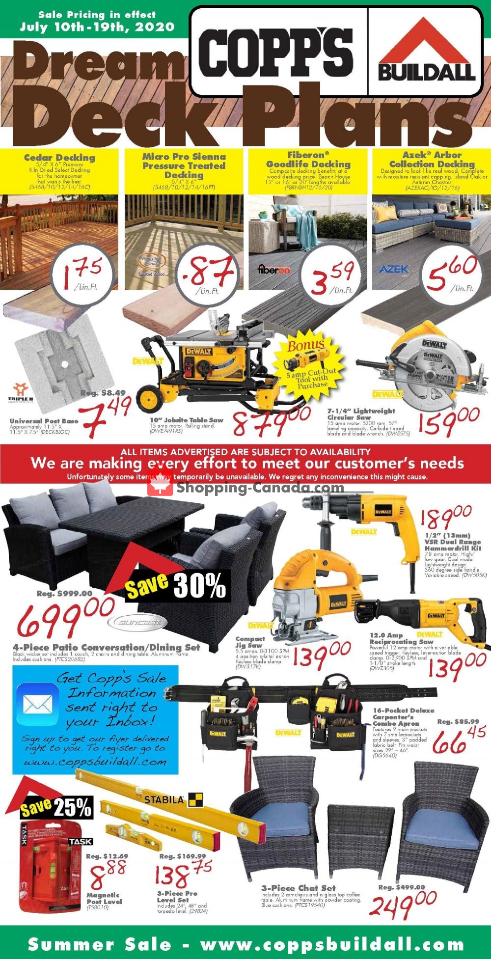 COPP's Buildall flyer from Friday July 10, 2020 to Sunday July 19, 2020 - page 1