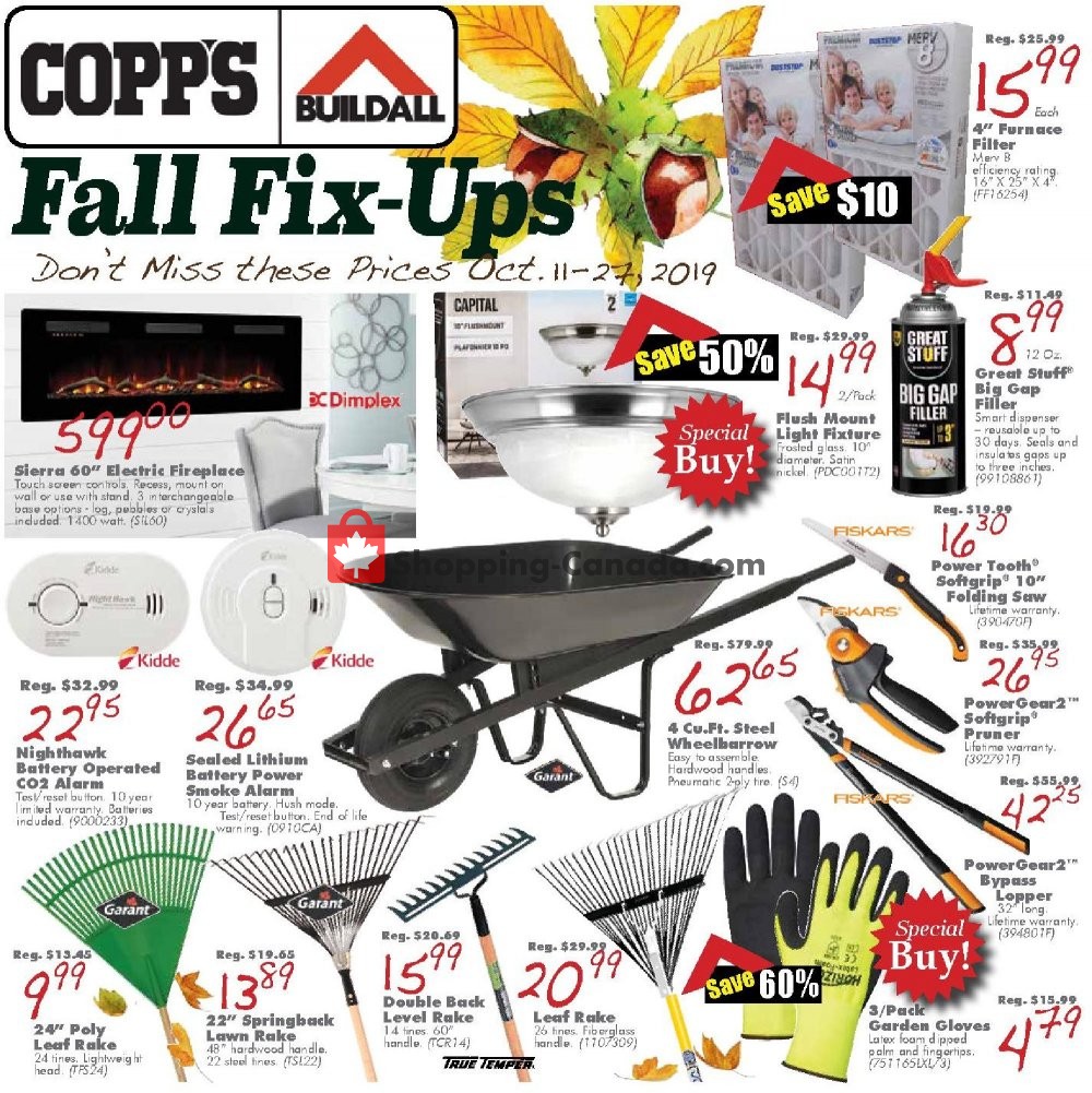 COPP's Buildall flyer from Friday October 11, 2019 to Sunday October 27, 2019 - page 1