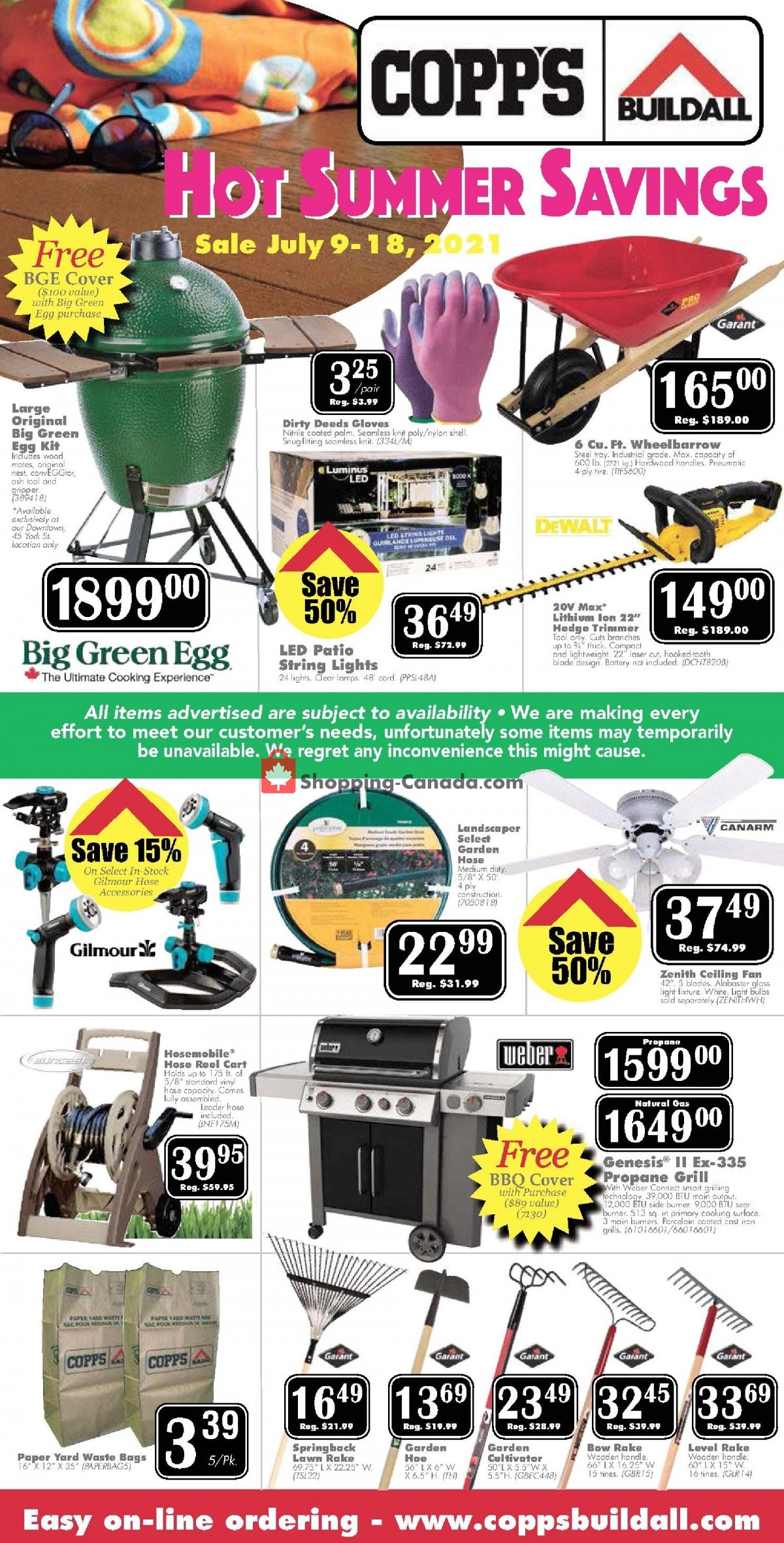 COPP's Buildall flyer from Friday July 9, 2021 to Sunday July 18, 2021 - page 1