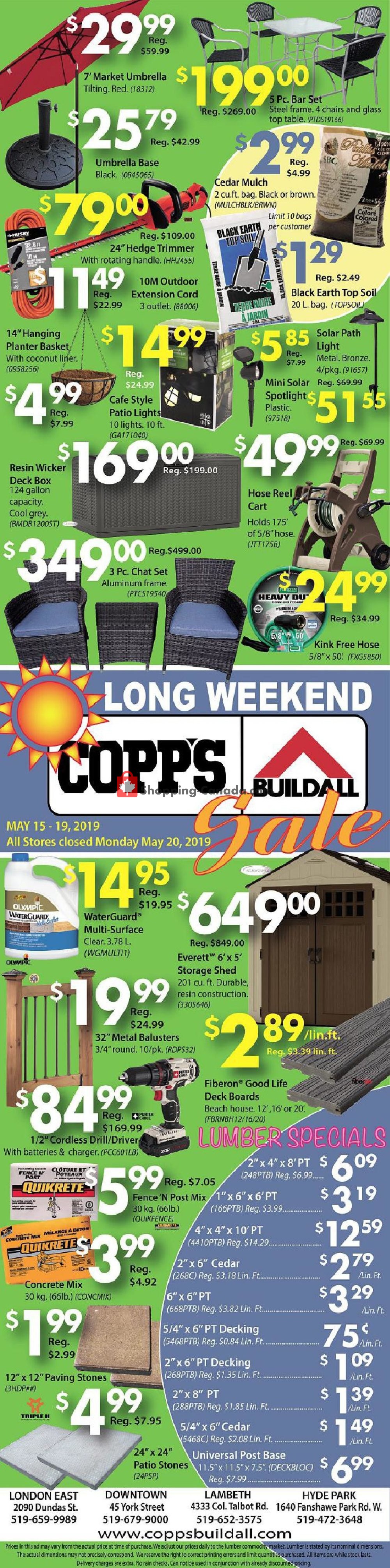COPP's Buildall flyer from Wednesday May 15, 2019 to Sunday May 19, 2019 - page 1