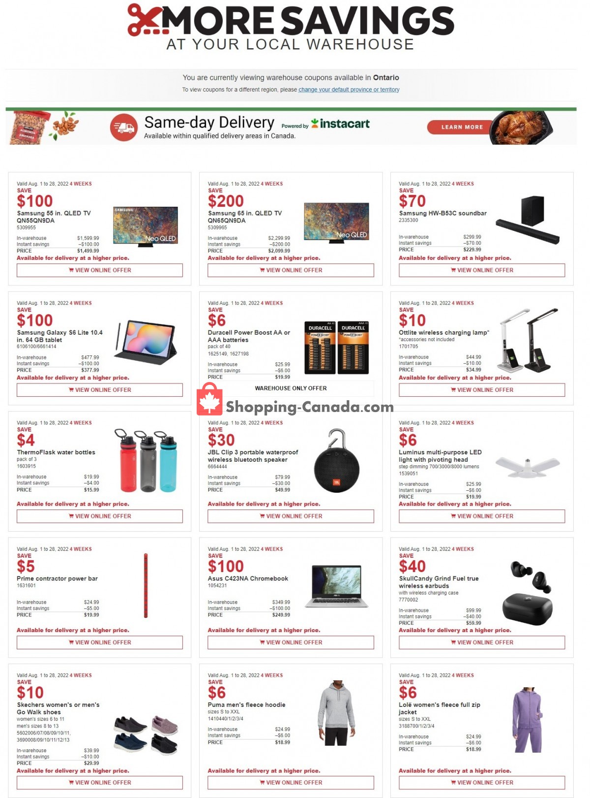 Costco Canada, flyer (Great Savings ON) August 1 August 28, 2022 Shopping Canada