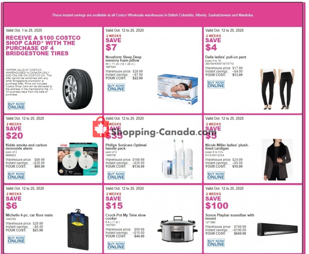 Costco flyer from Monday October 12, 2020 to Sunday October 25, 2020 - page 1