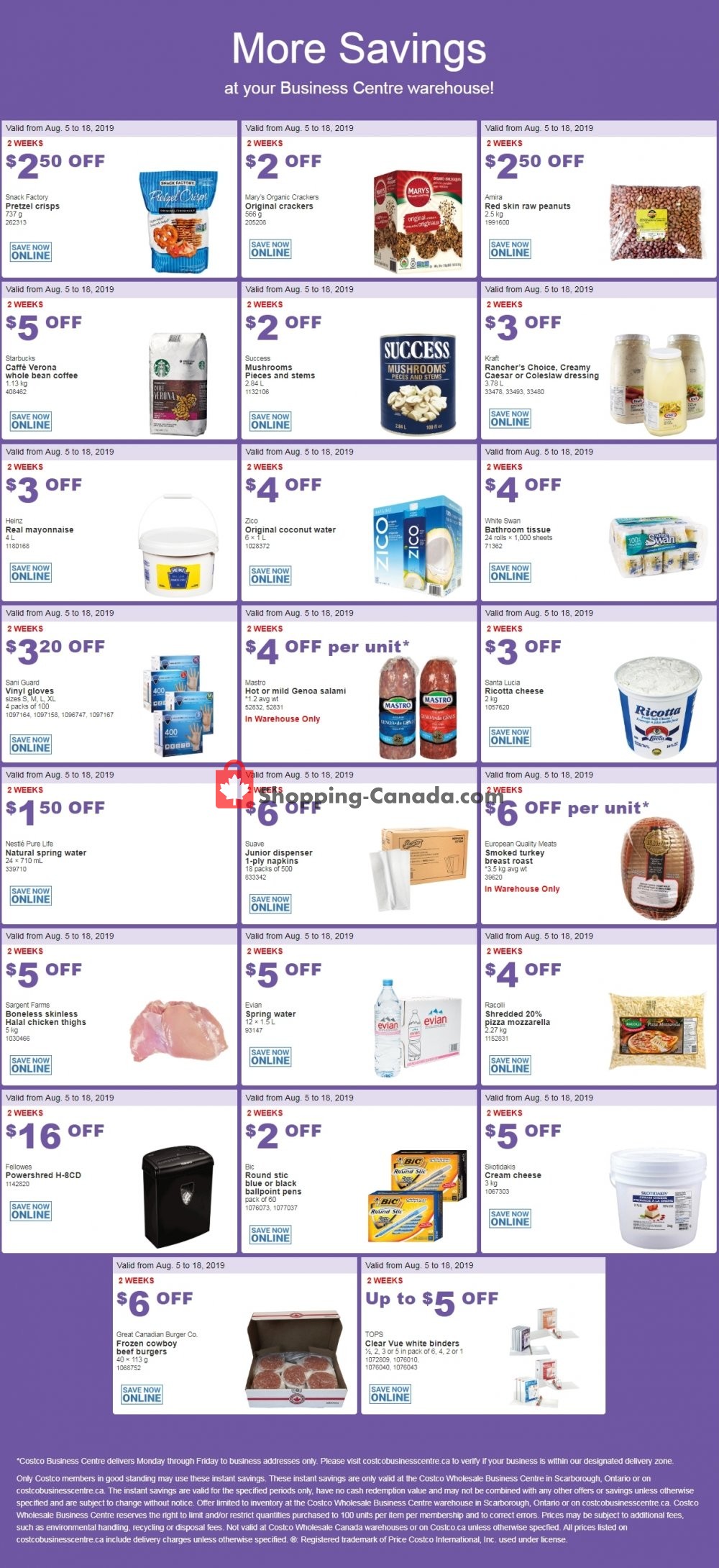 Costco flyer from Monday August 5, 2019 to Sunday August 18, 2019 - page 1
