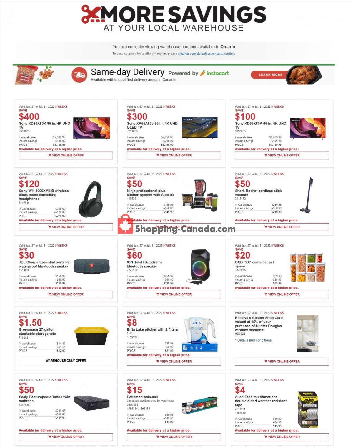 Costco Canada, flyer (More Savings ON) June 27 July 31, 2022