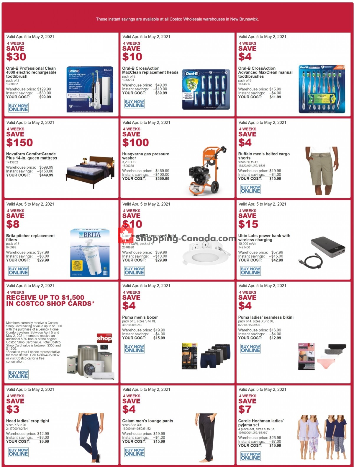 Costco flyer from Monday April 5, 2021 to Sunday May 2, 2021 - page 1