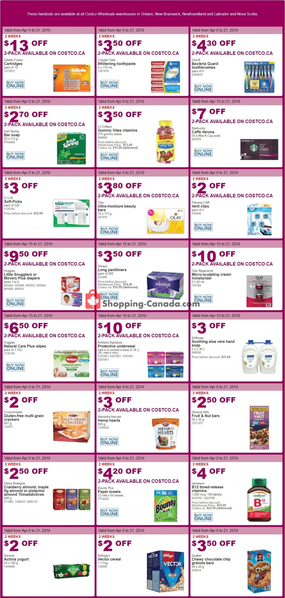 Costco flyer from Monday April 8, 2019 to Sunday April 21, 2019 - page 1