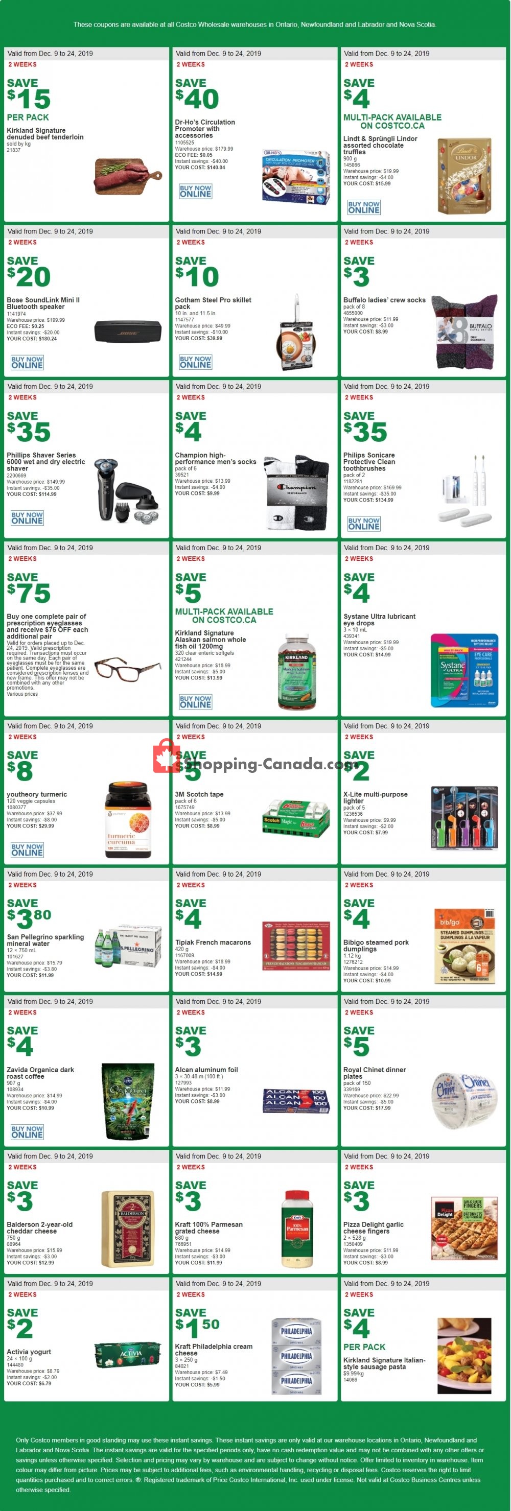 Costco flyer from Monday December 9, 2019 to Tuesday December 24, 2019 - page 1