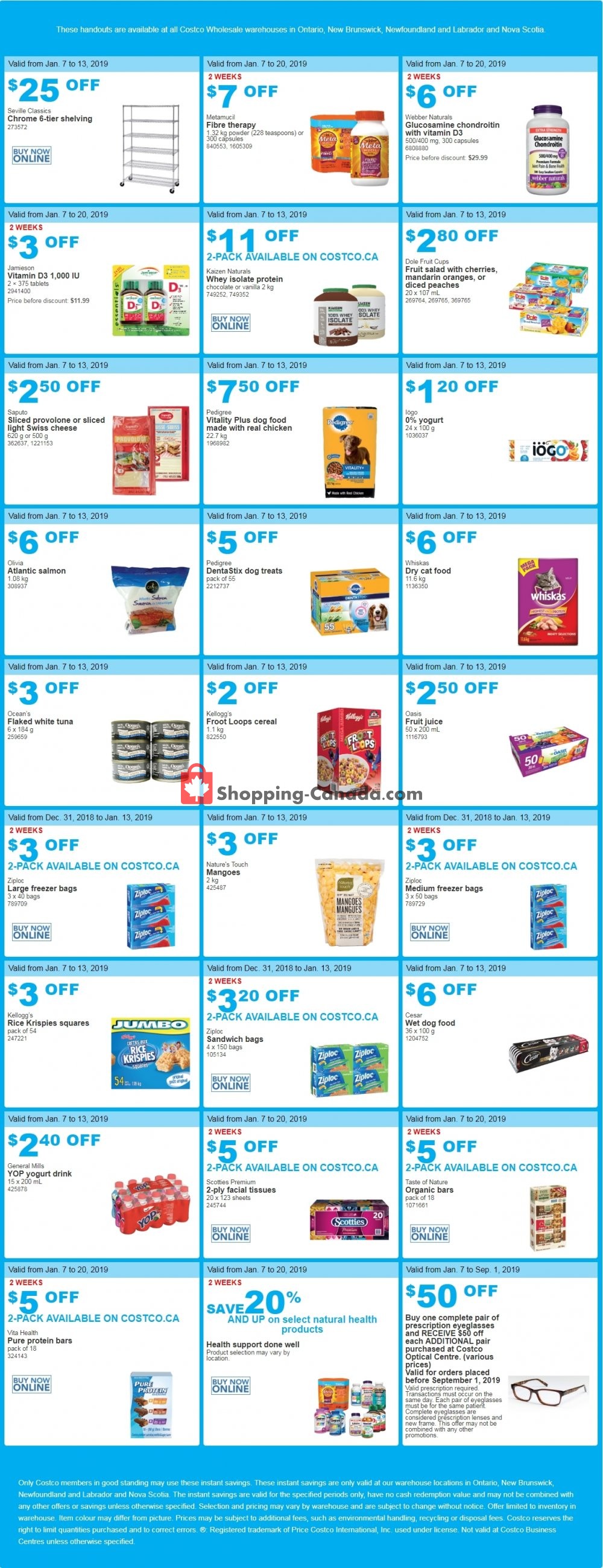 Costco flyer from Monday January 7, 2019 to Sunday January 20, 2019 - page 1