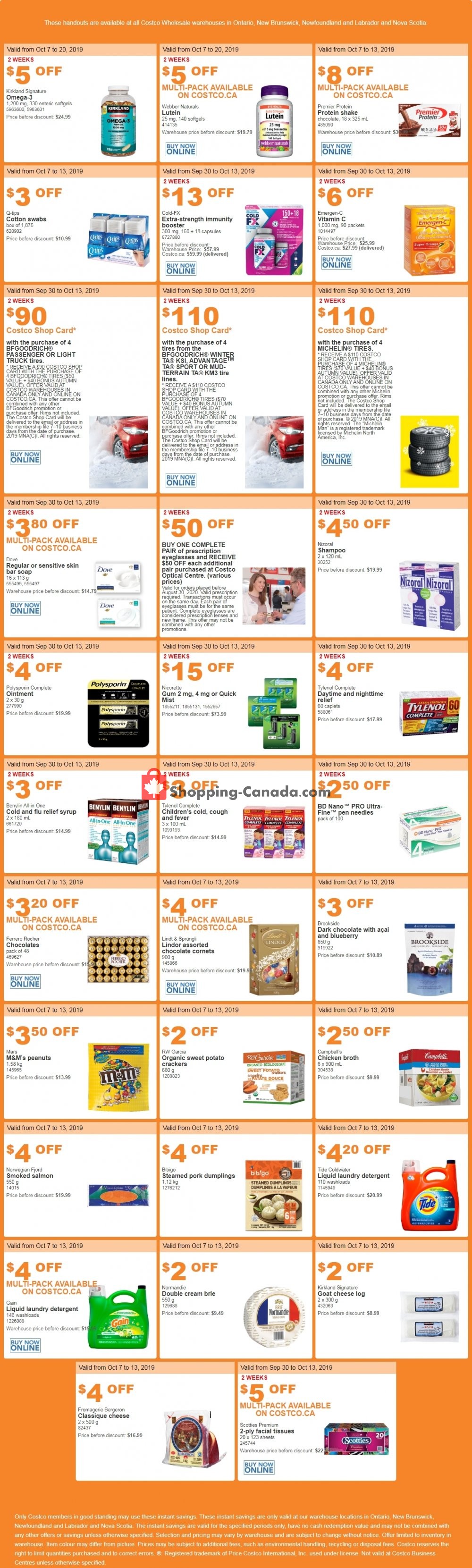 Costco flyer from Monday October 7, 2019 to Sunday October 13, 2019 - page 1