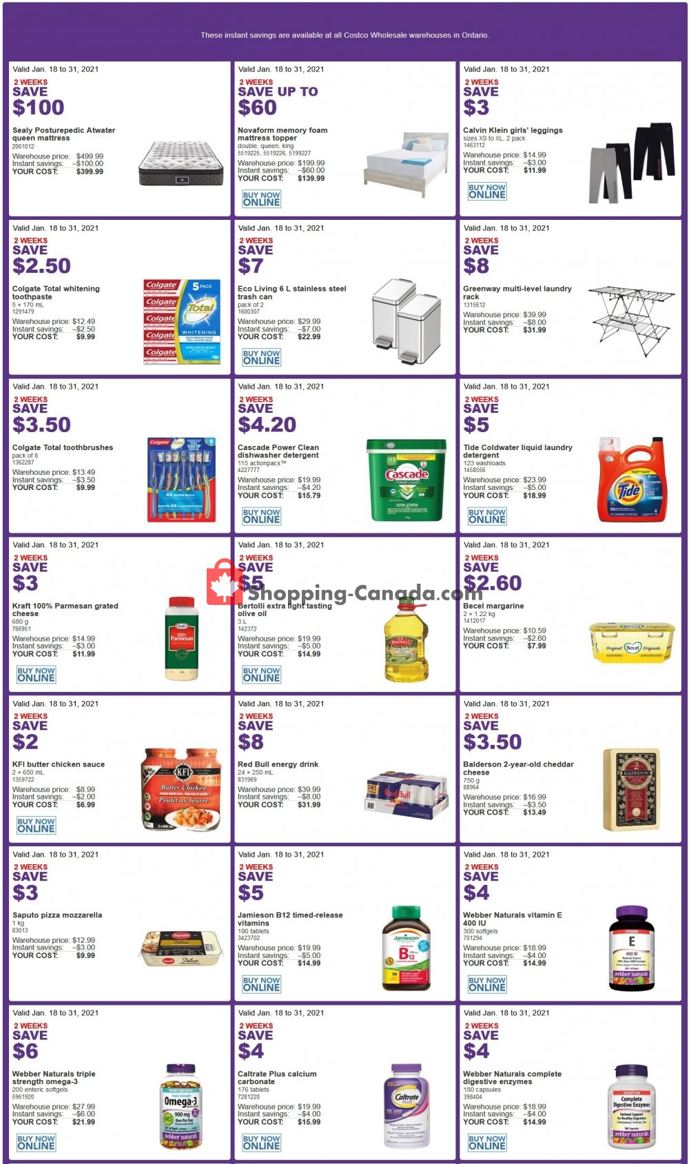 Costco flyer from Monday January 18, 2021 to Sunday January 31, 2021 - page 1