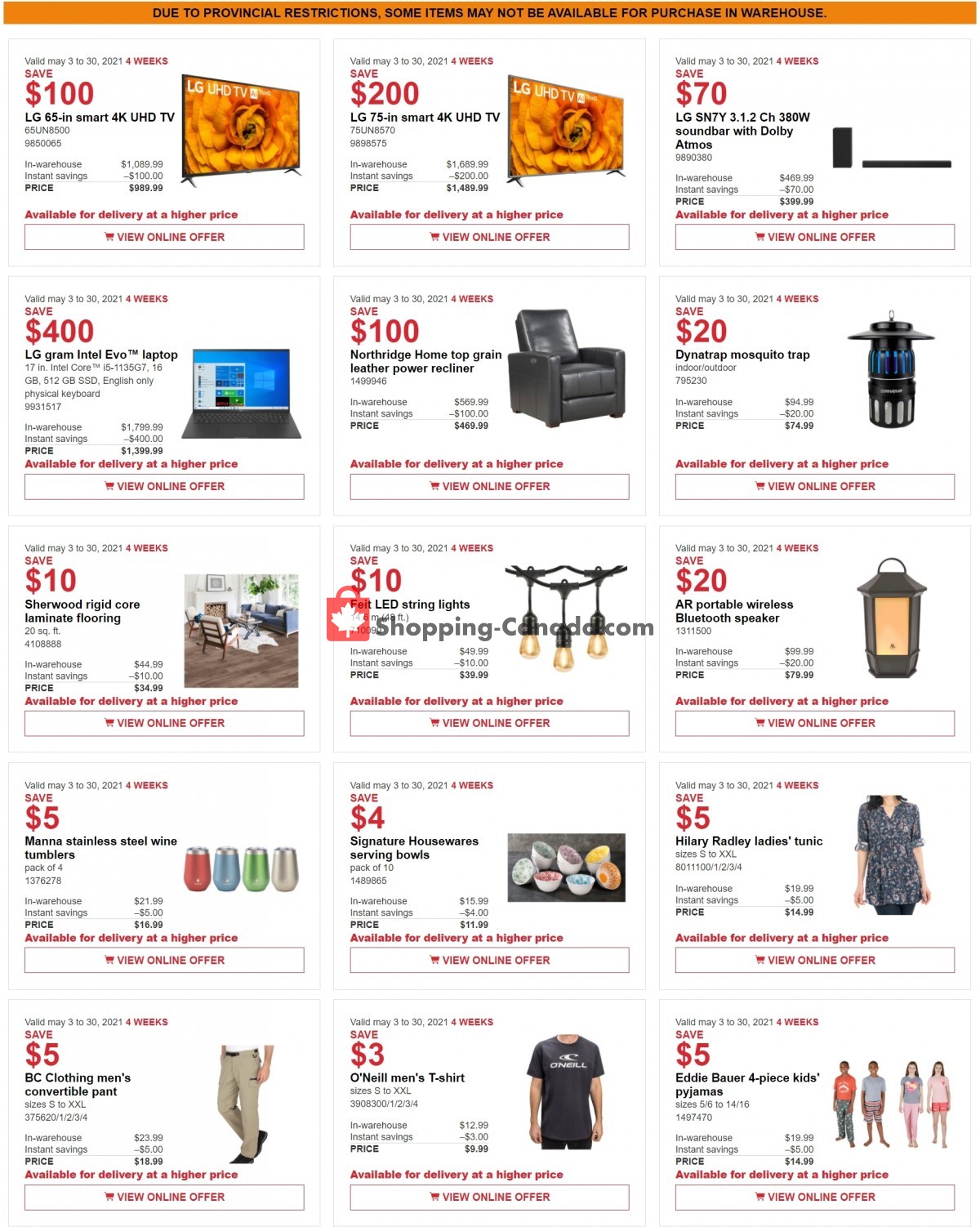Costco flyer from Monday May 3, 2021 to Sunday May 30, 2021 - page 1