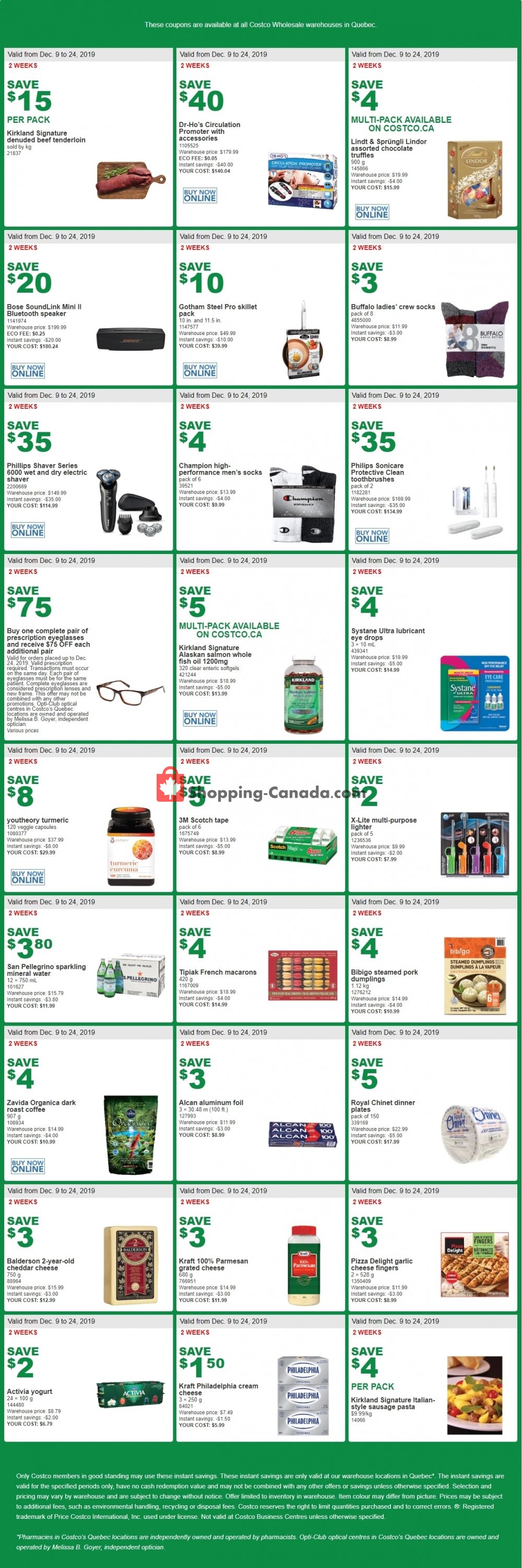 Costco flyer from Monday December 9, 2019 to Tuesday December 24, 2019 - page 1