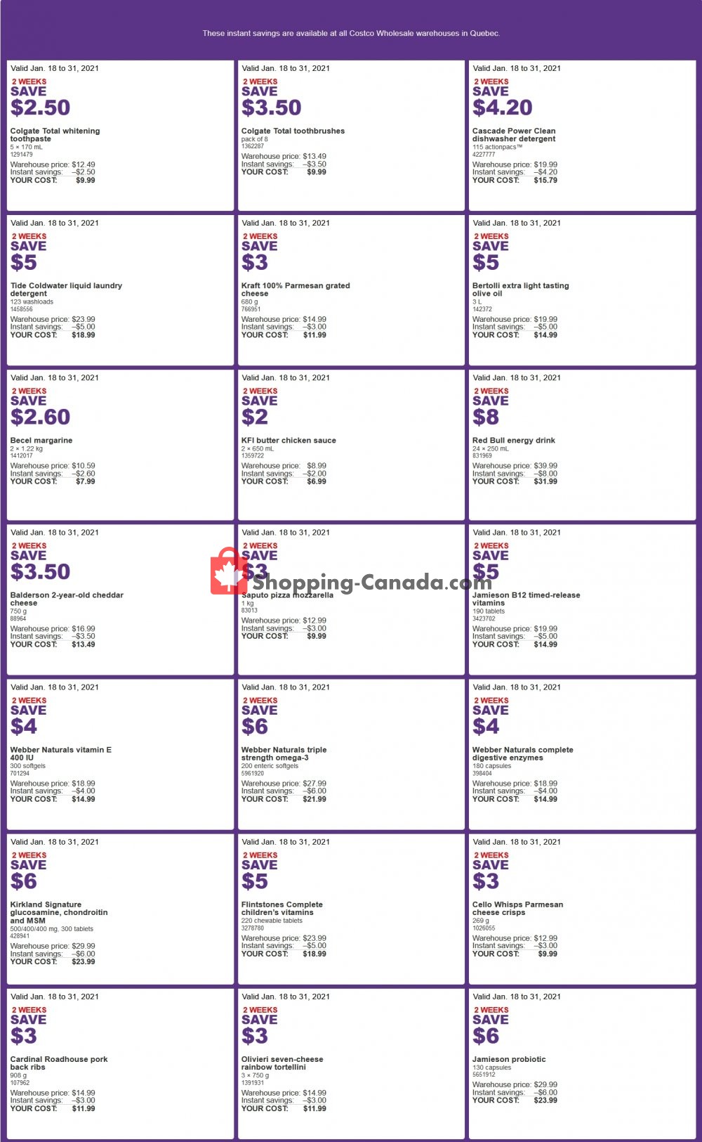 Costco flyer from Monday January 18, 2021 to Sunday January 31, 2021 - page 1