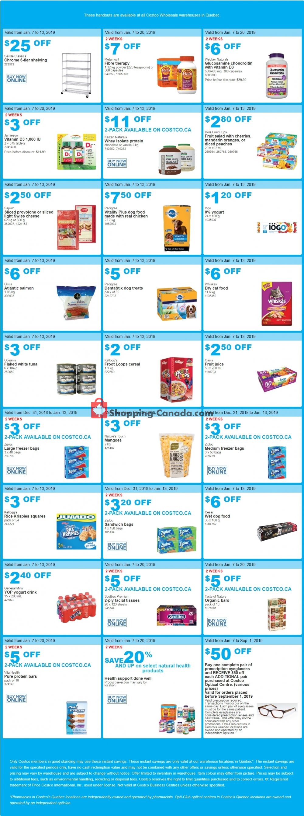Costco flyer from Monday January 7, 2019 to Sunday January 20, 2019 - page 1