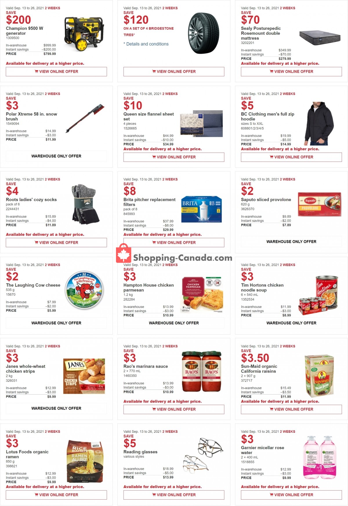 Costco flyer from Monday September 13, 2021 to Sunday September 26, 2021 - page 1