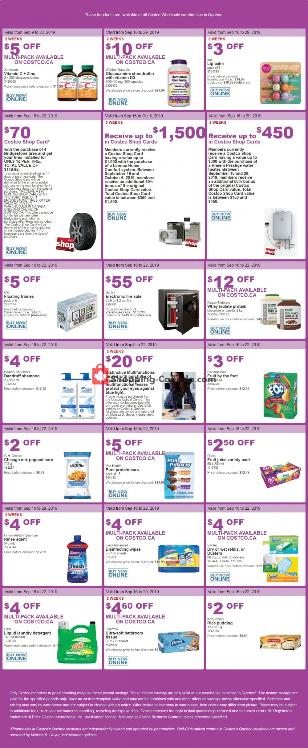 Costco flyer from Monday September 16, 2019 to Sunday September 22, 2019 - page 1