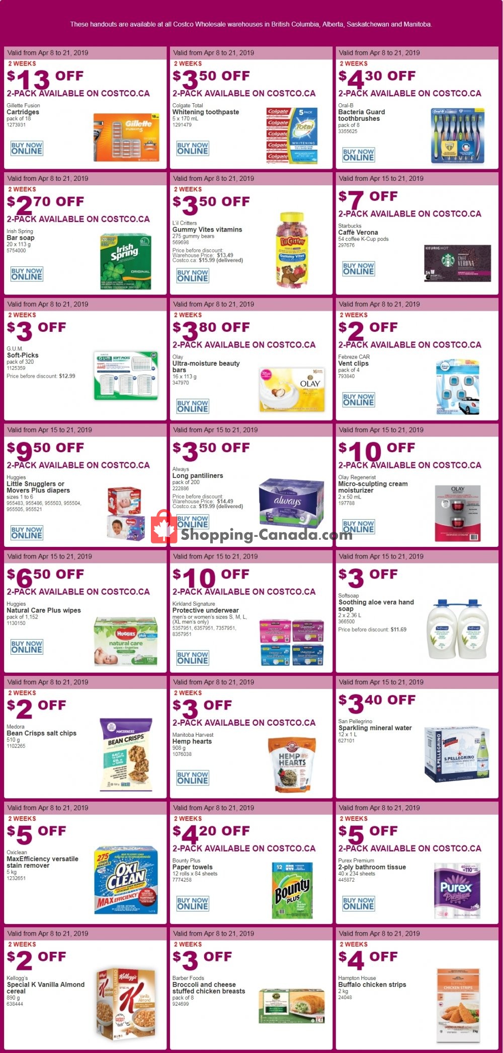 Costco flyer from Monday April 8, 2019 to Sunday April 21, 2019 - page 1