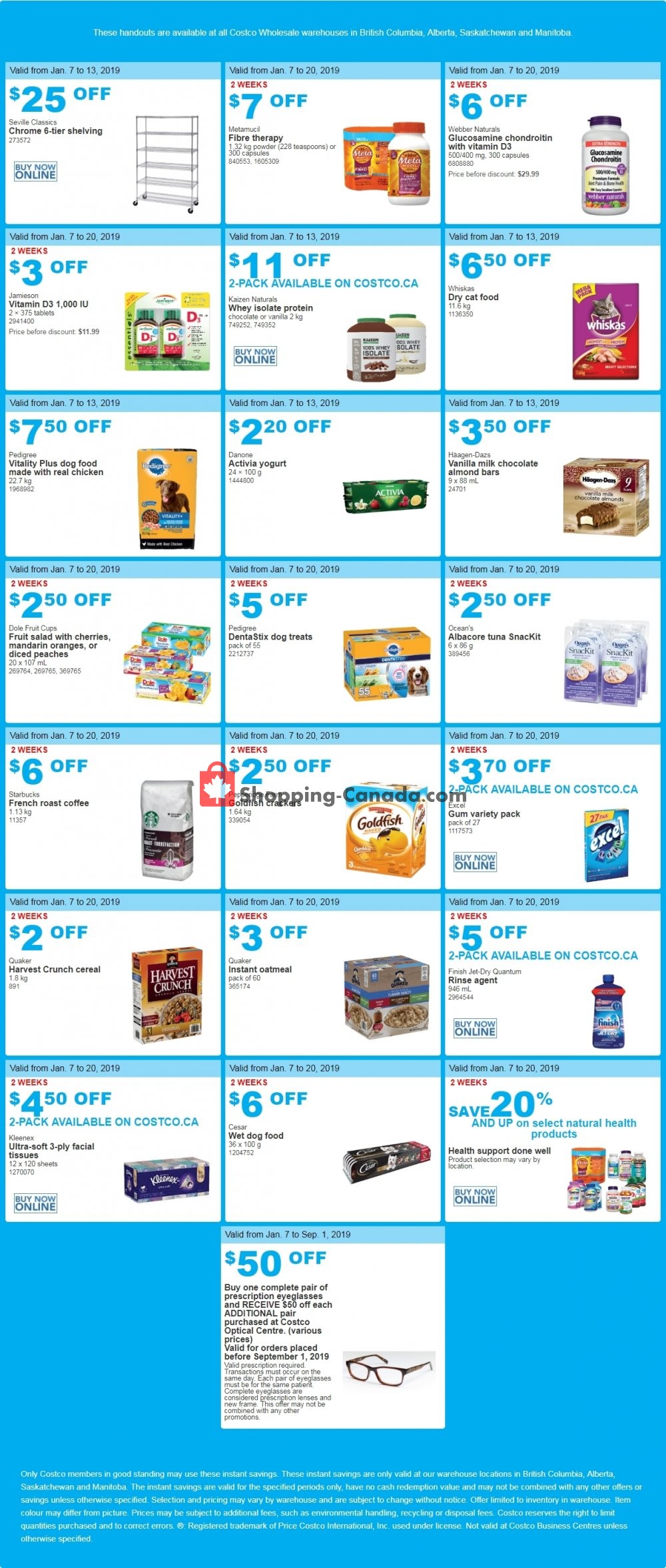 Costco flyer from Monday January 7, 2019 to Sunday January 20, 2019 - page 1