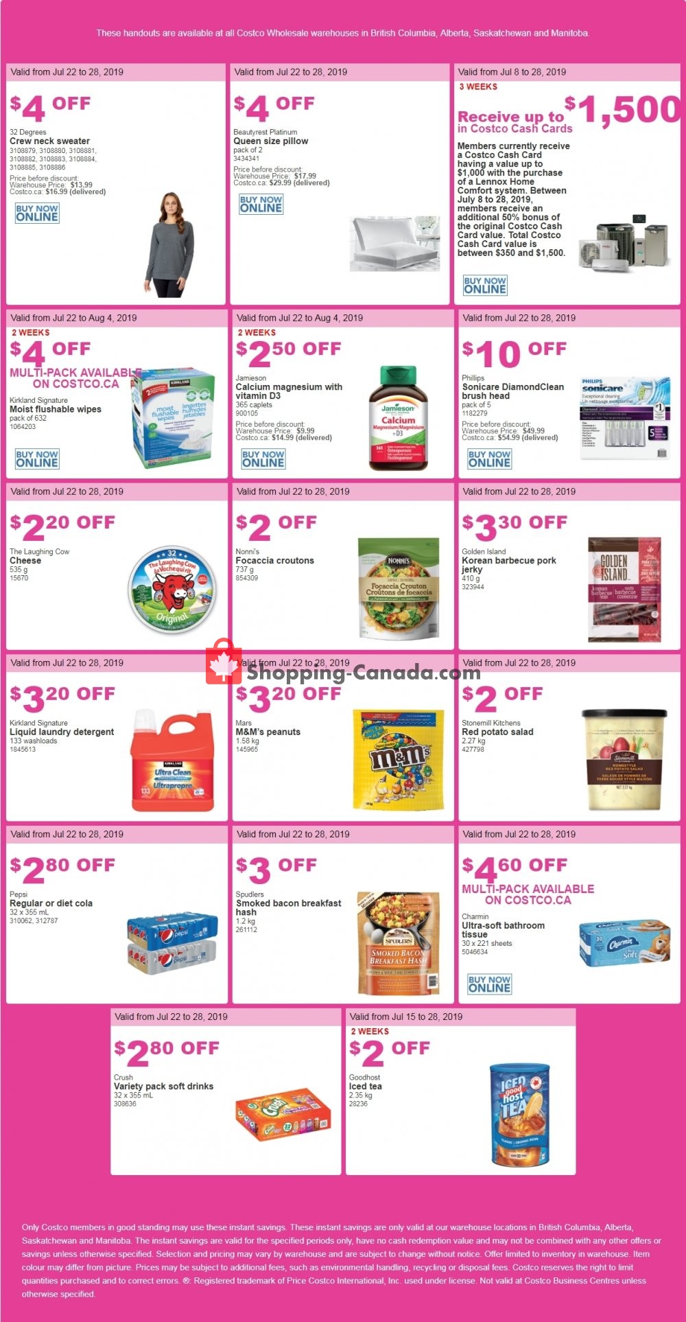 Costco flyer from Monday July 22, 2019 to Sunday July 28, 2019 - page 1