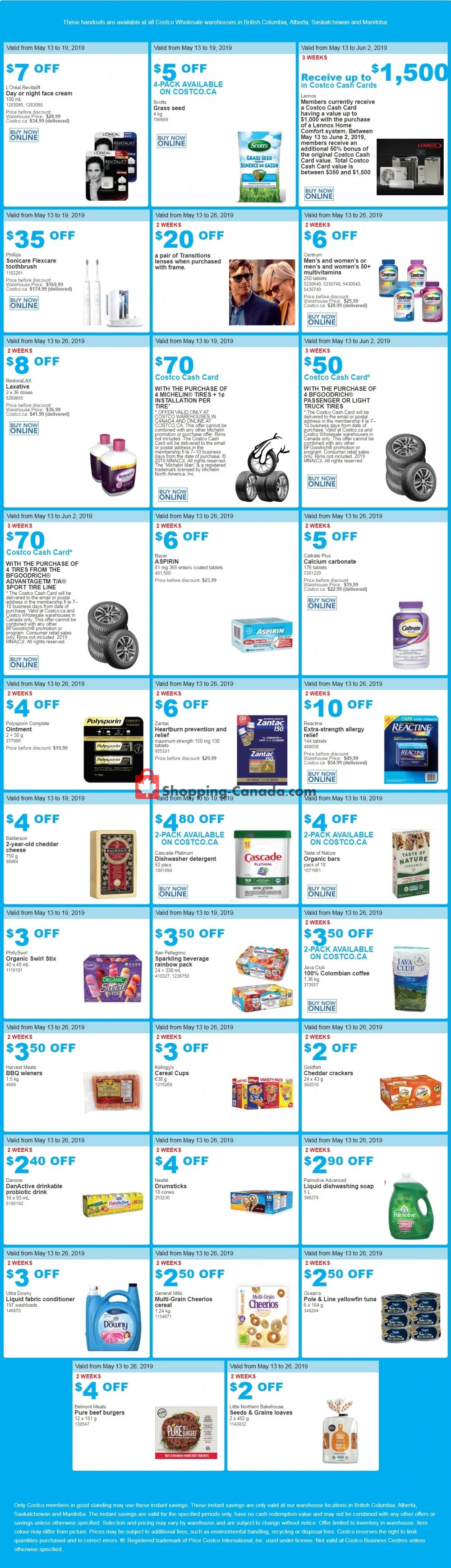 Costco flyer from Monday May 13, 2019 to Sunday May 26, 2019 - page 1