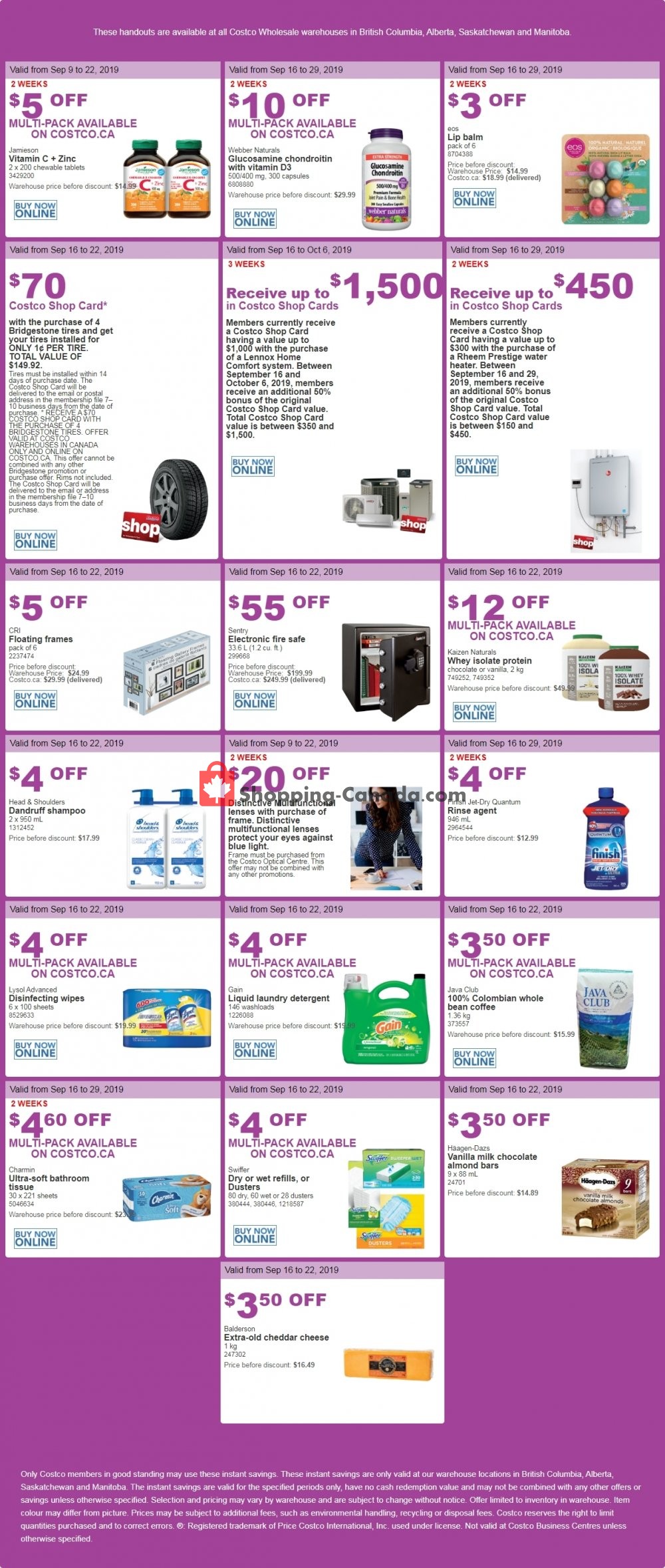 Costco flyer from Monday September 16, 2019 to Sunday September 22, 2019 - page 1
