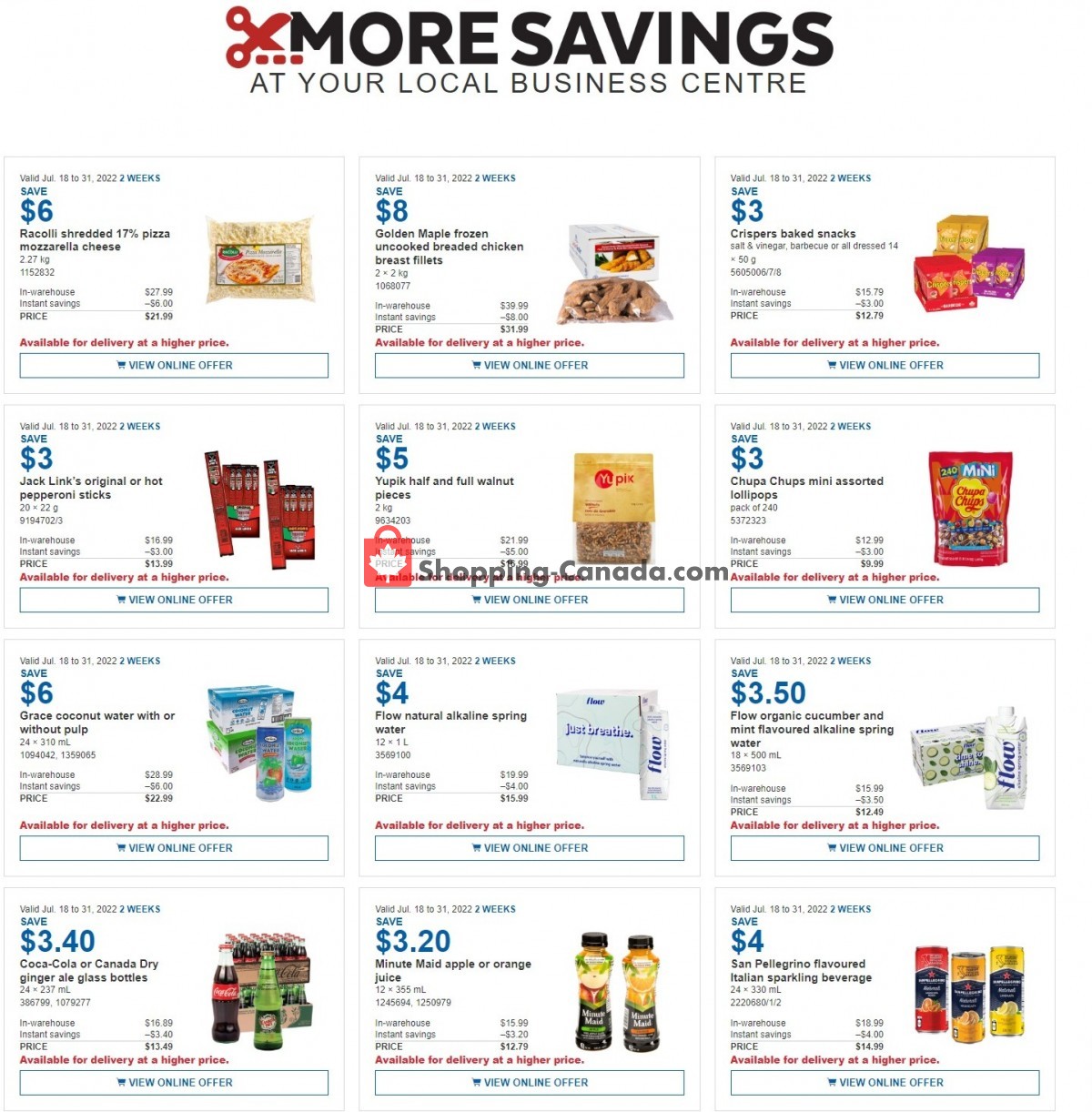 Costco Canada, flyer (Warehouse Instant Savings) July 18 July 31