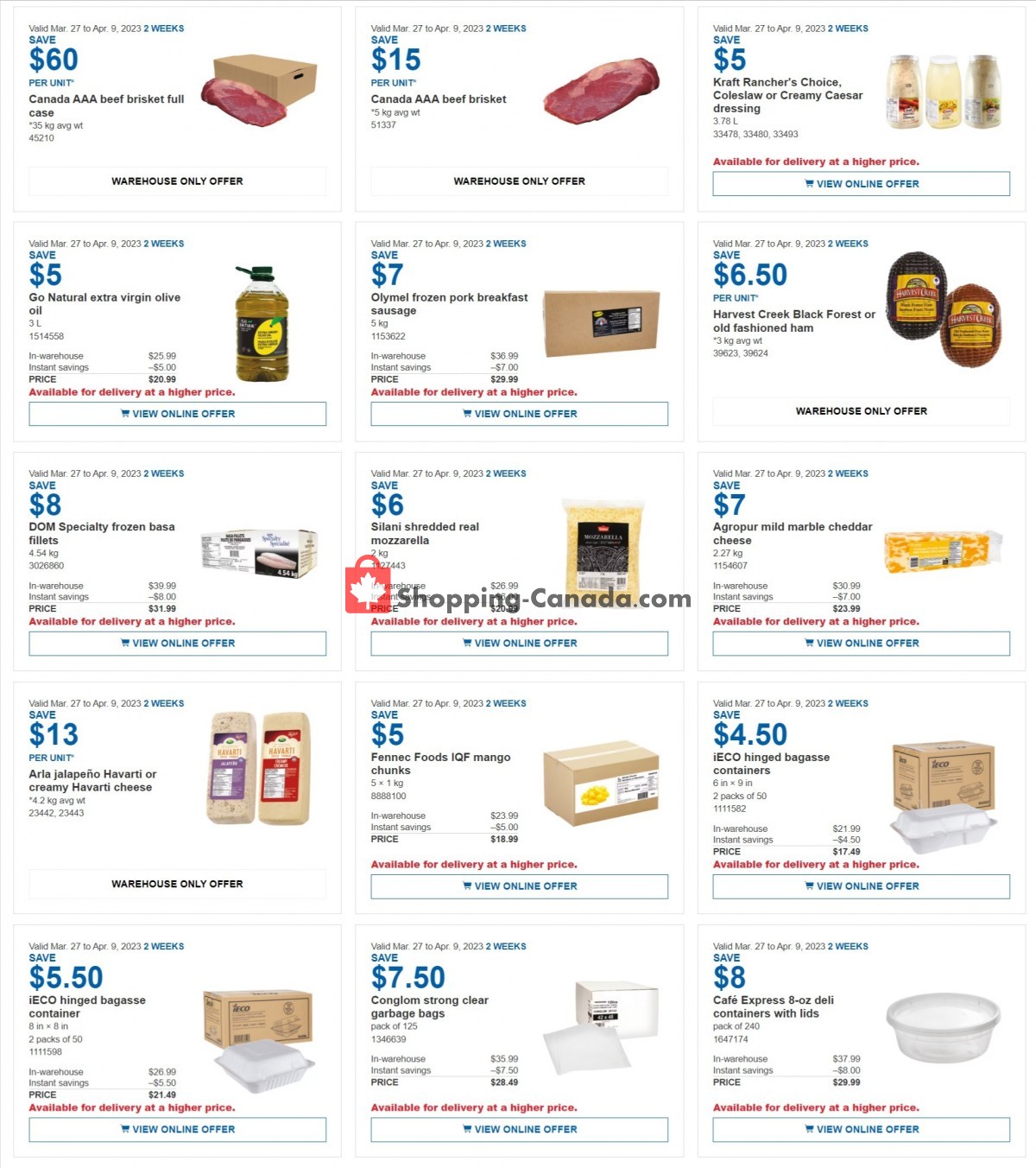 Costco Canada, flyer (Warehouse Instant Savings) March 27 April 9