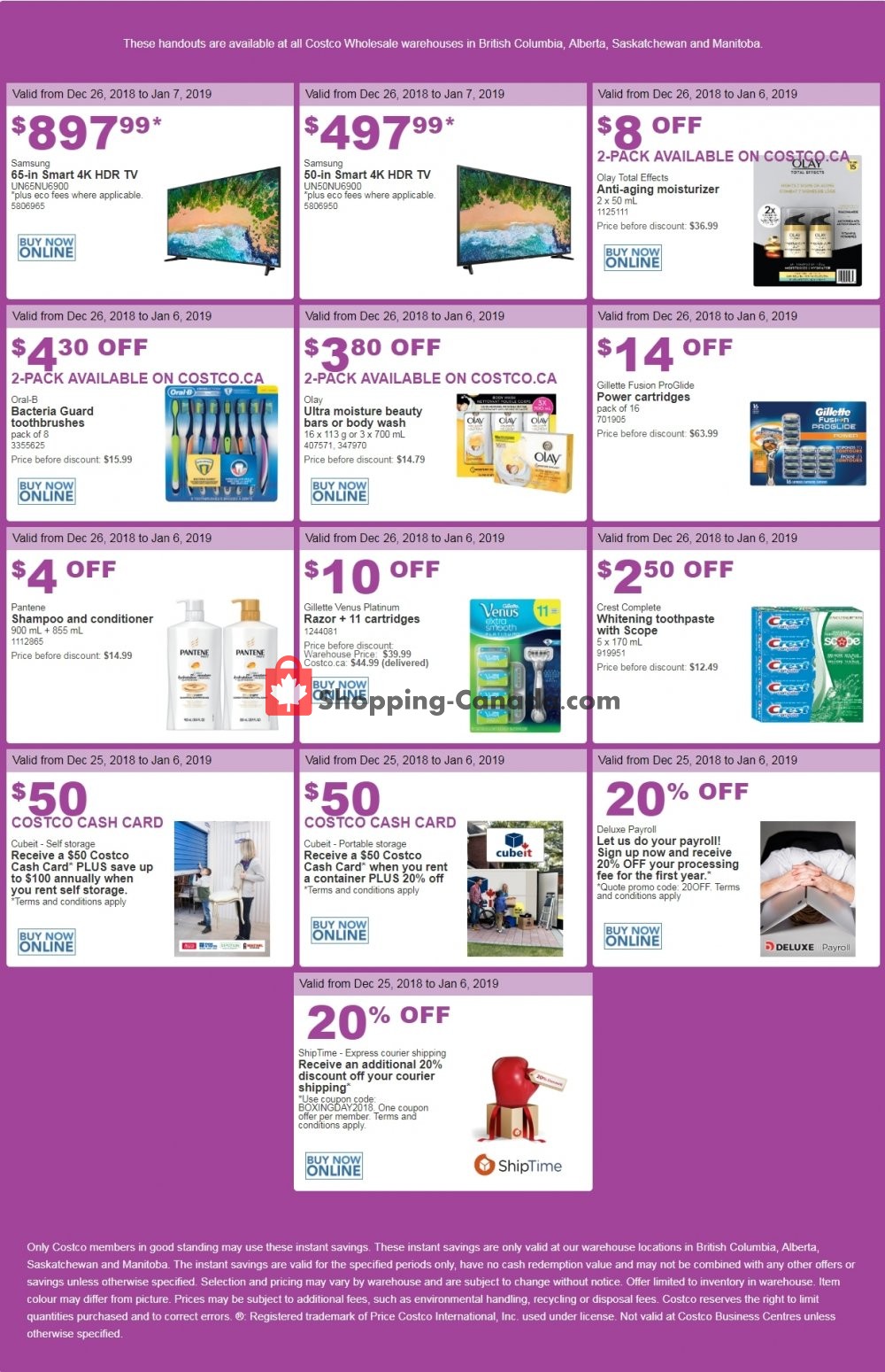 Costco Canada, flyer (Warehouse Instant Savings West) December 25