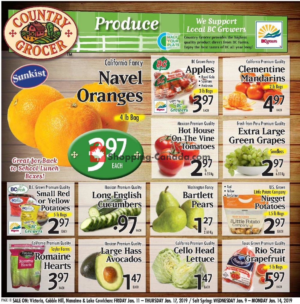Country Grocer flyer from Friday January 11, 2019 to Thursday January 17, 2019 - page 18