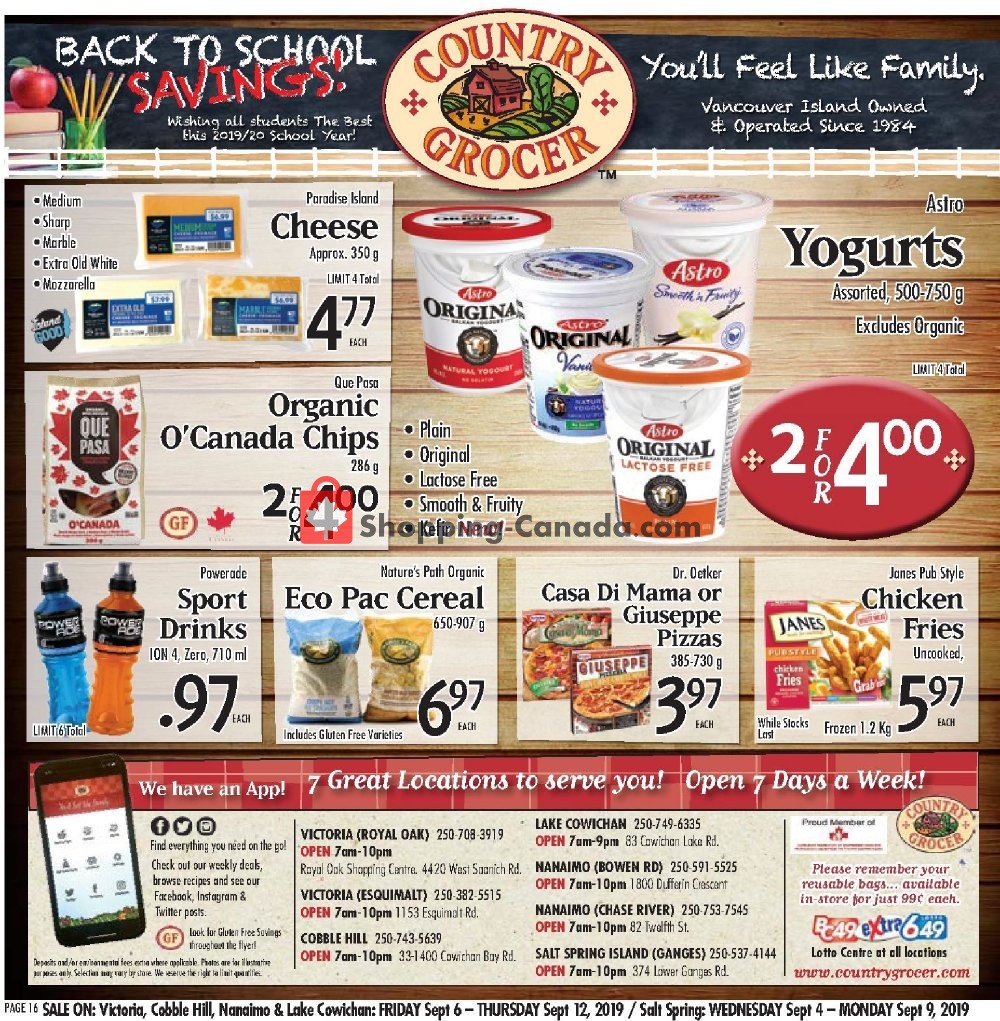 Country Grocer flyer from Friday September 6, 2019 to Thursday September 12, 2019 - page 16