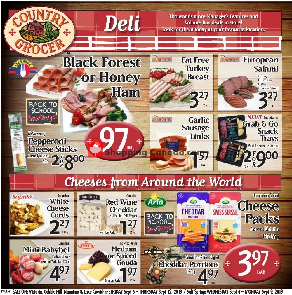 Country Grocer flyer from Friday September 6, 2019 to Thursday September 12, 2019 - page 4