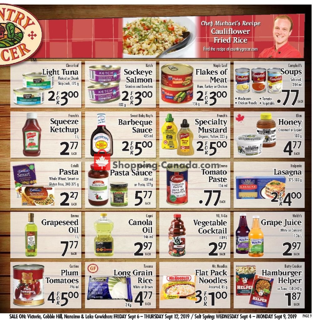 Country Grocer flyer from Friday September 6, 2019 to Thursday September 12, 2019 - page 9
