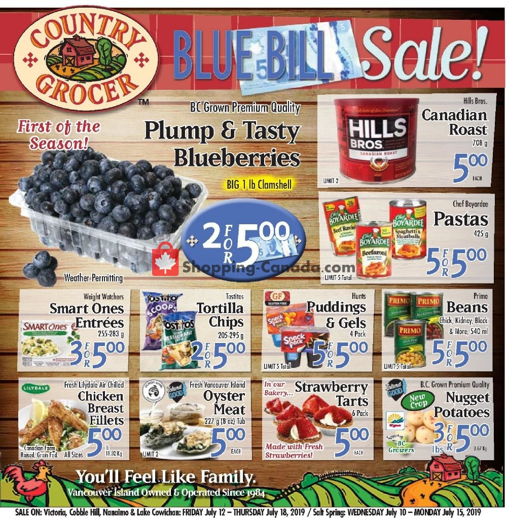 Country Grocer flyer from Friday July 12, 2019 to Thursday July 18, 2019 - page 1