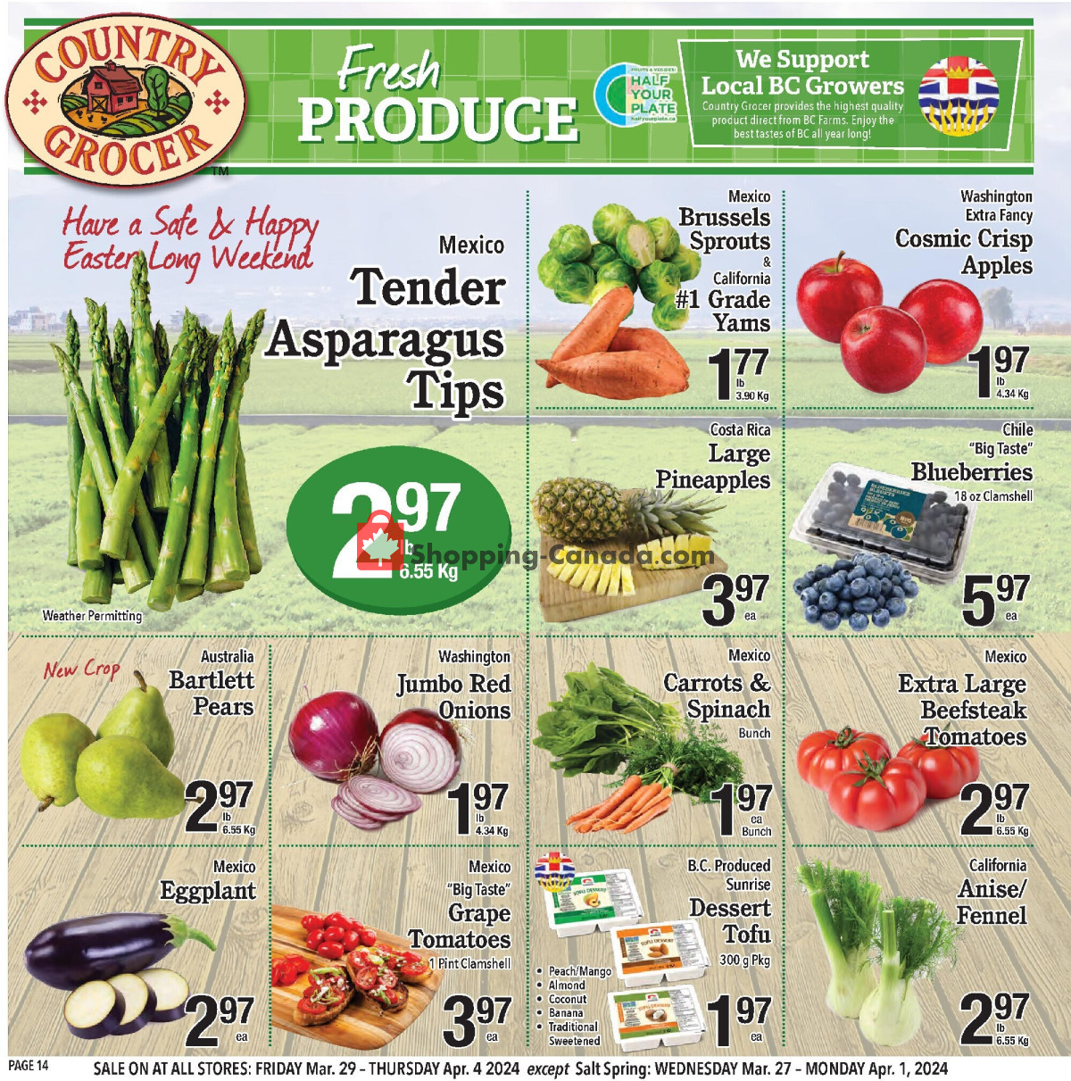 Country Grocer flyer from Wednesday March 27, 2024 to Monday April 1, 2024 - page 14